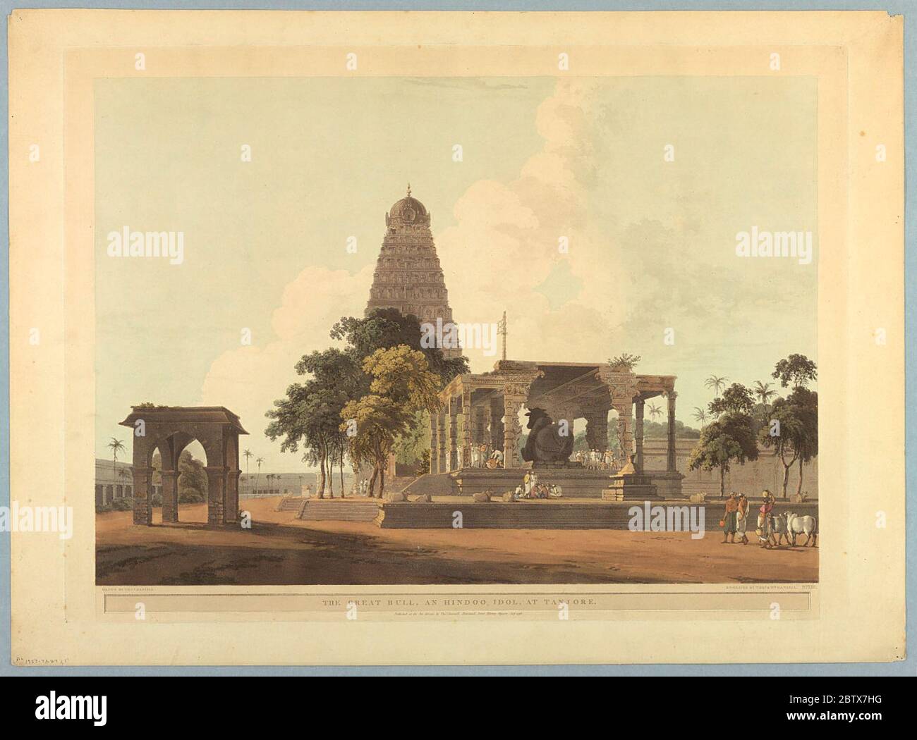 Der große Bulle ein Hindoo Idol in Tanjore von Oriental Scenery Twenty Four Views in Hindoostan. Laufende Forschung Stockfoto