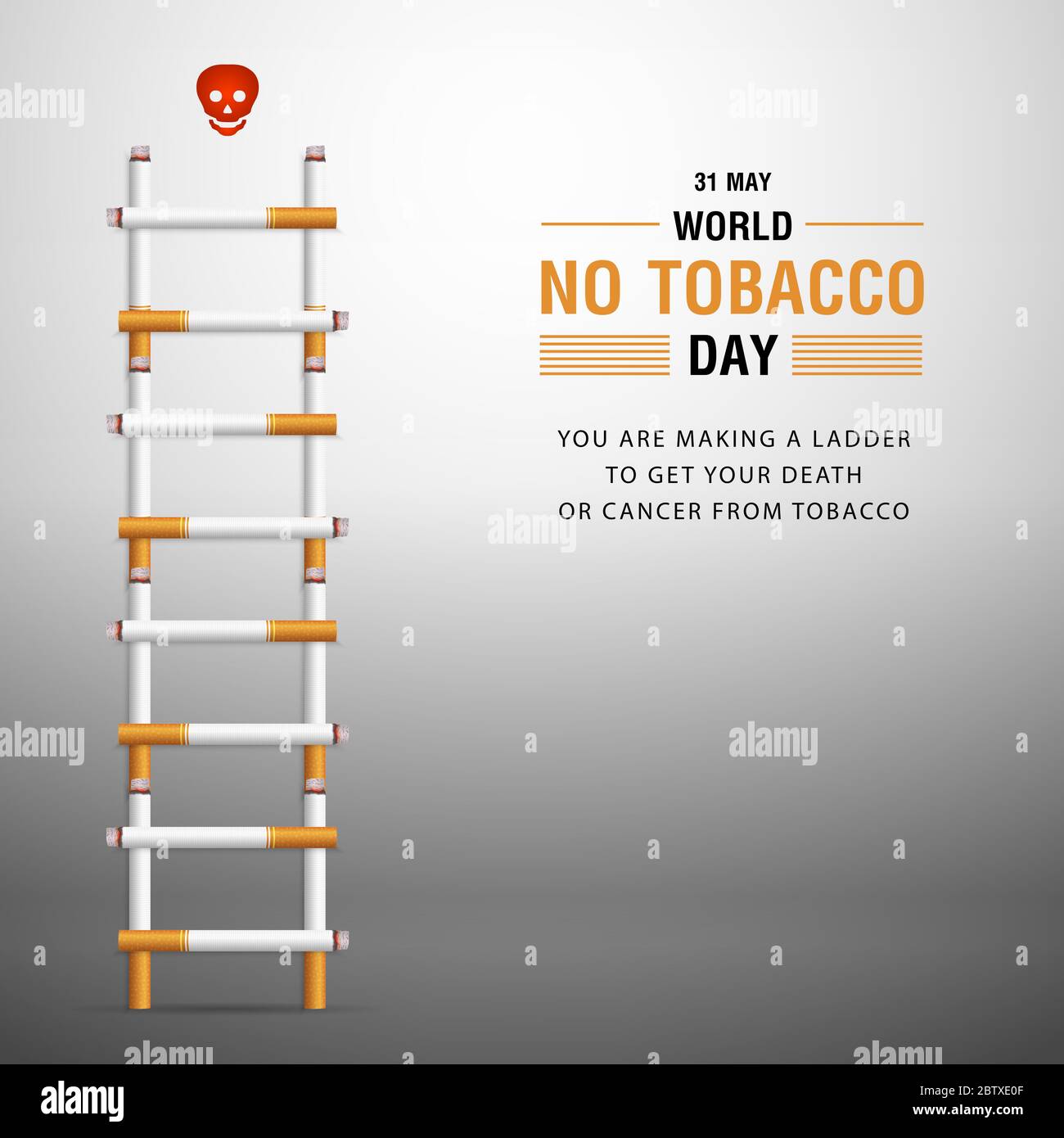 Welt kein Tabak Tag Vektor-Konzept mit Zigarette Leiter Illustration Stock Vektor
