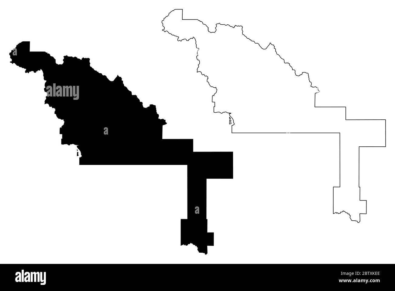 Blaine County, Idaho (US County, United States of America, USA, US, US) Karte Vektorgrafik, Skizze Scribble Blaine Karte Stock Vektor