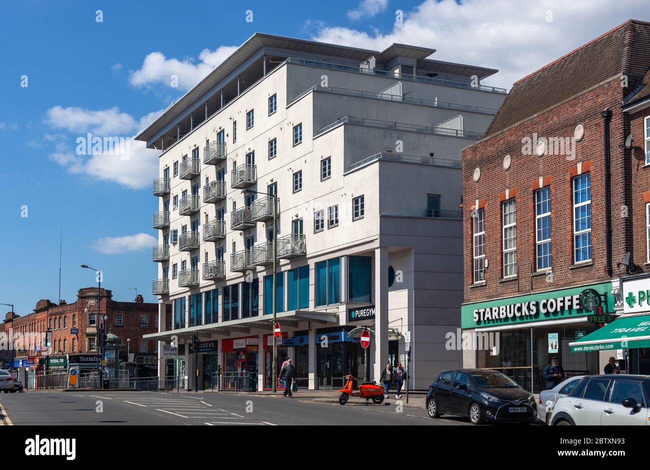 Station Road, Edgware, Middlesex, England, Großbritannien. Stockfoto