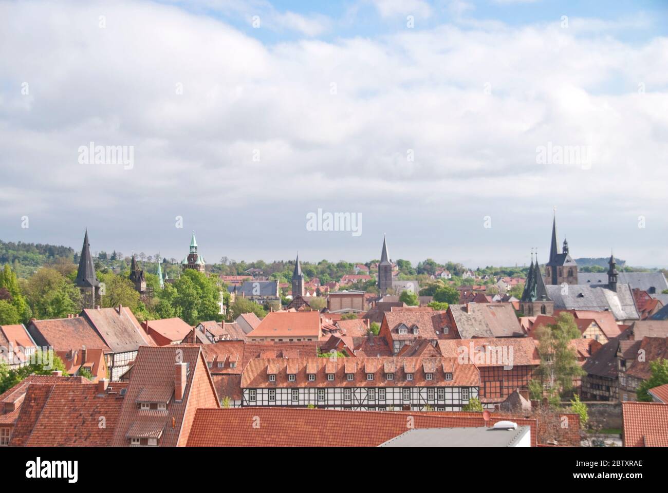 In der historischen Altstadt von Quedlinburg, Deutschland Stockfoto