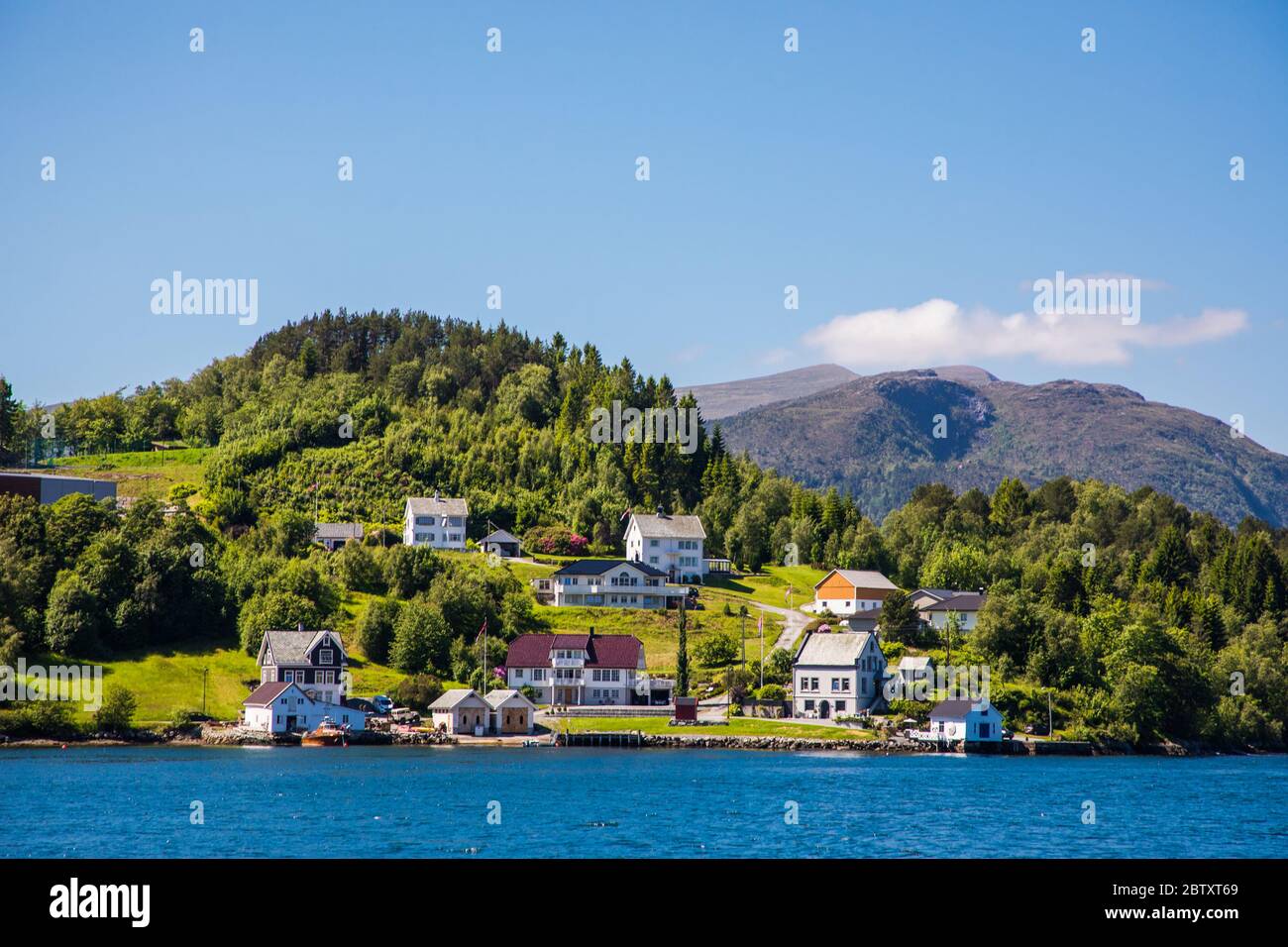 Blick über Alesund in Norwegen, Europa. Alesund ist für seine Jugendstil-Architektur bemerkenswert. Stockfoto