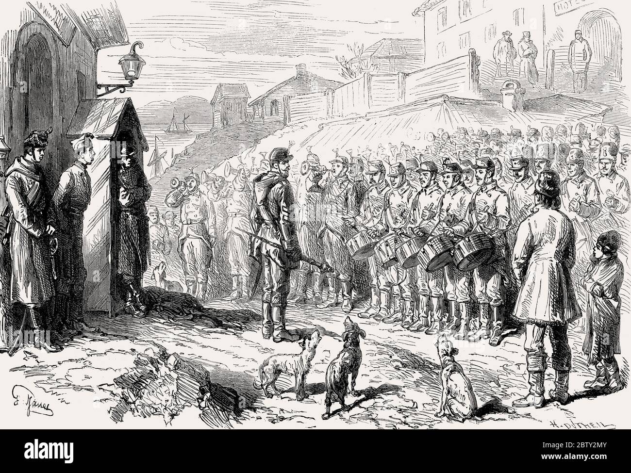 Rumänische Truppen in Galați, Rumänien, Russisch-Türkischer Krieg (1877–1878) Stockfoto