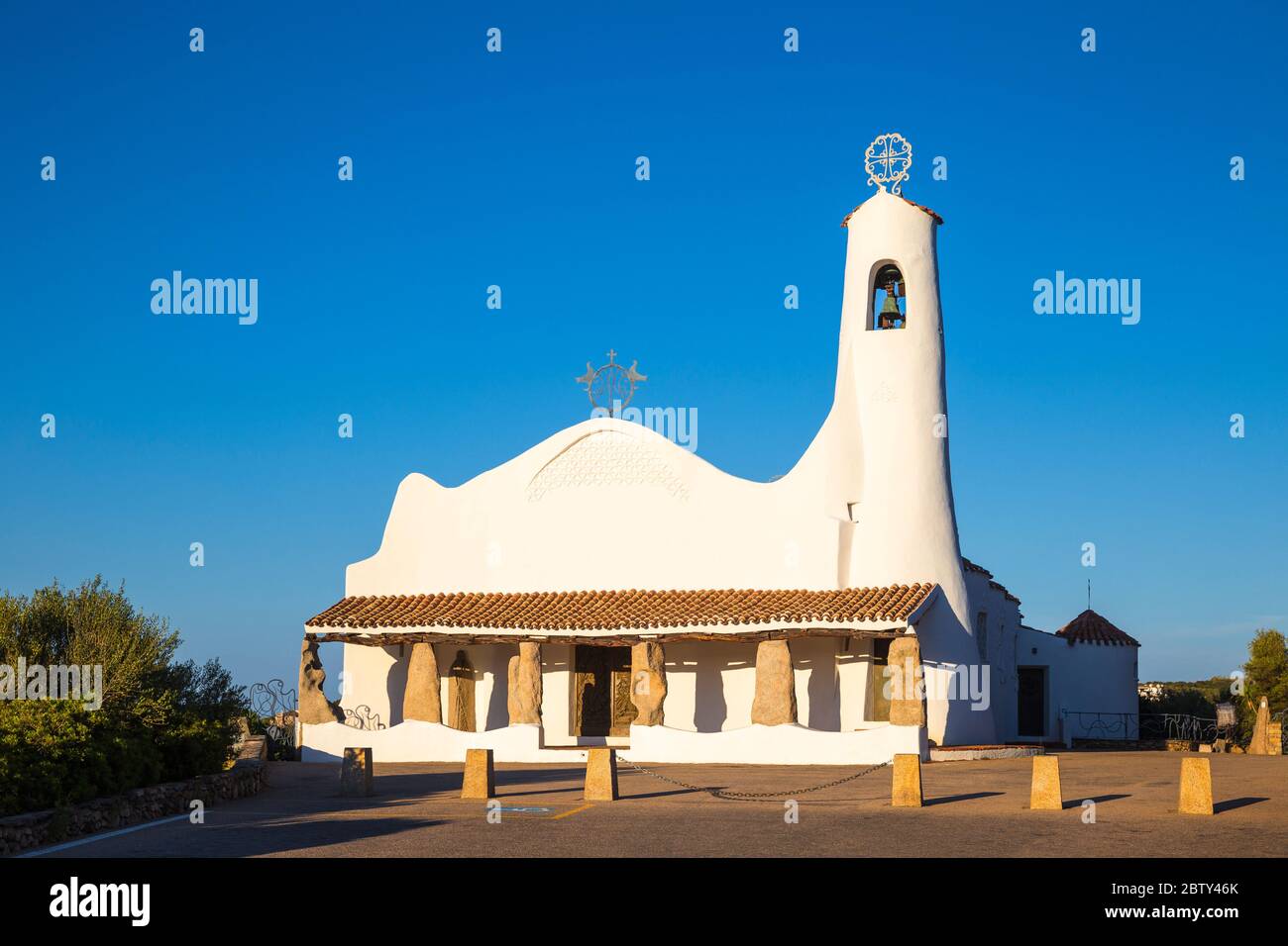 Stella Maris Kirche, Porto Cervo, Costa Smeralda, Sassari Provinz, Sardinien, Italien, Mittelmeer, Europa Stockfoto