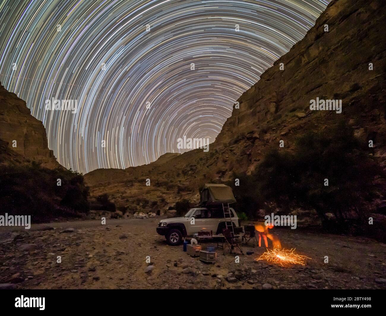 Camping unter den Sternen im Sultanat Oman, Naher Osten Stockfoto