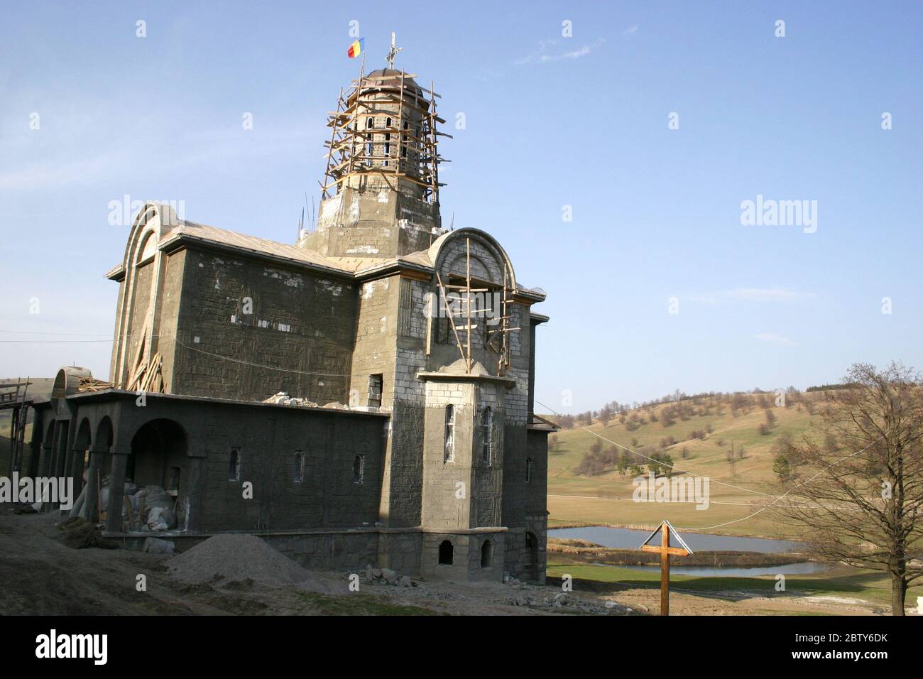 Bau des Klosters in Valea Mare, Covasna County, Rumänien Stockfoto