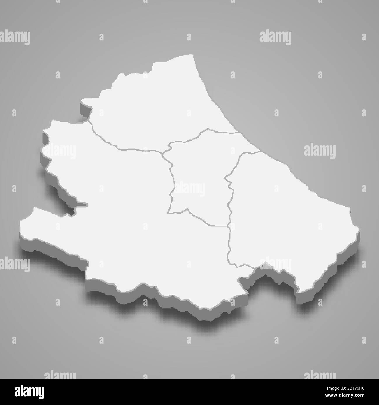 3d Karte Von Abruzzen Ist Eine Region Von Italien Stock Vektorgrafik Alamy