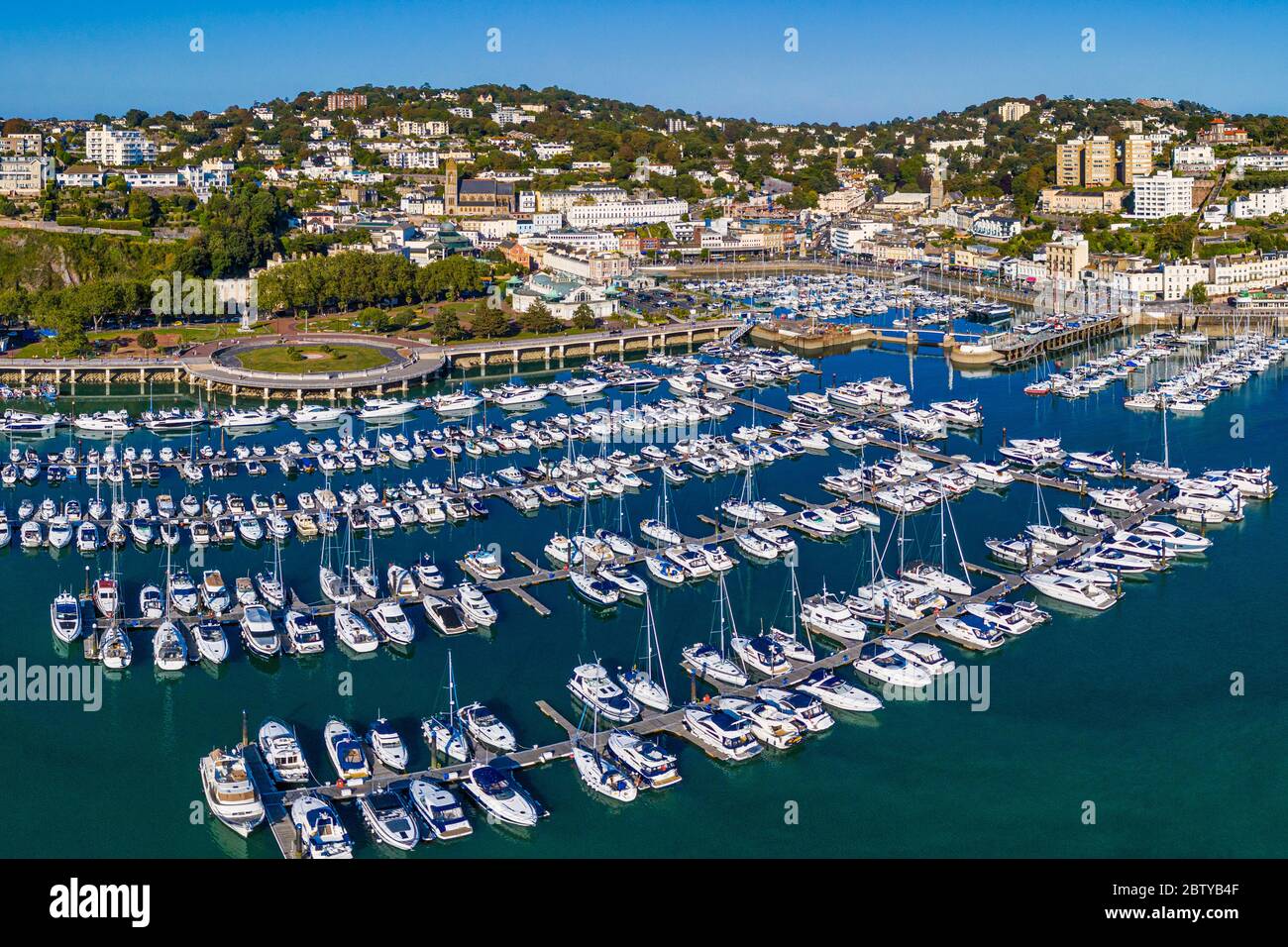 Torquay Stadt und Marina, Torbay, Devon, England, Großbritannien, Europa Stockfoto