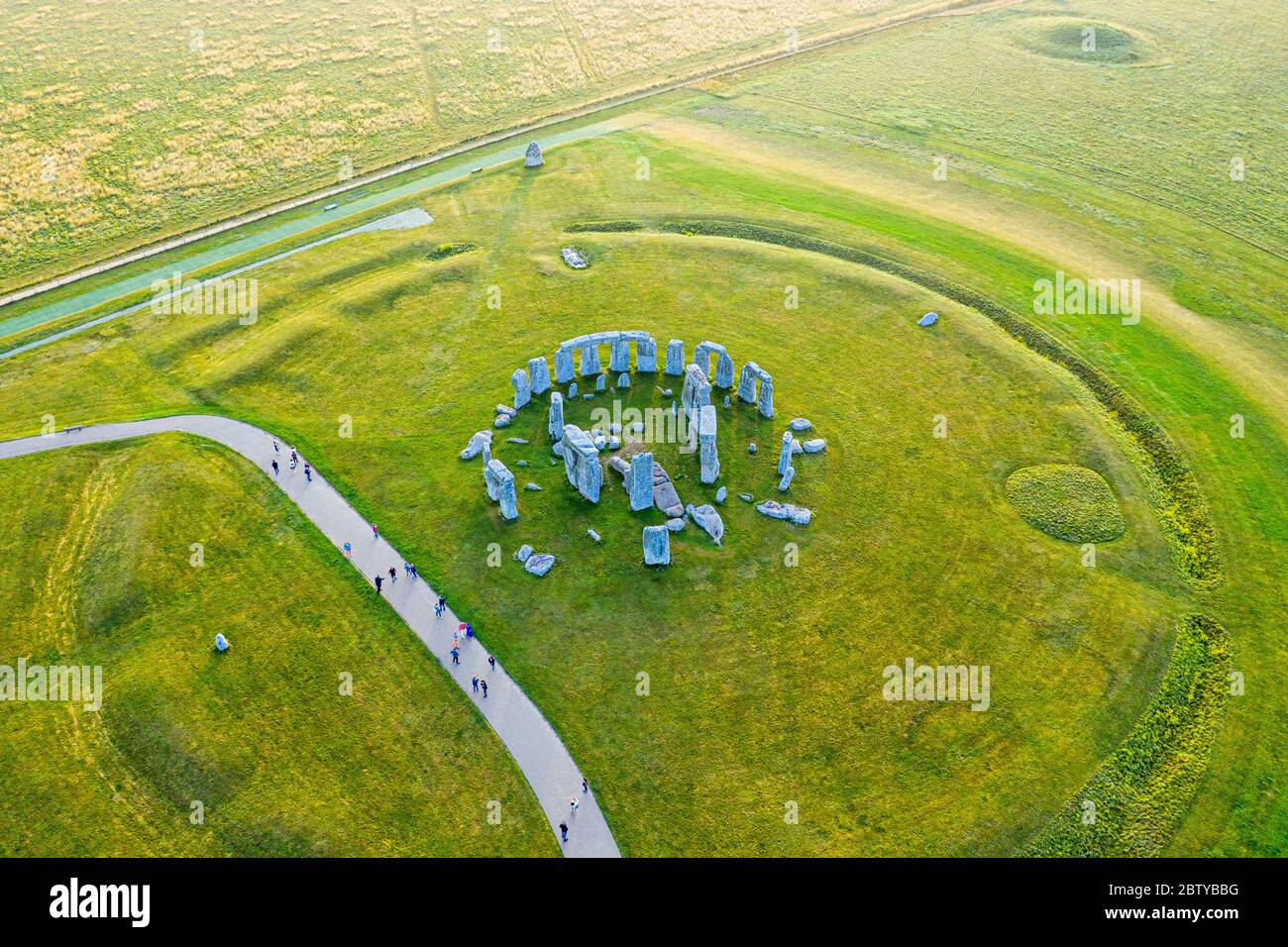 Stonehenge von oben gesehen, UNESCO-Weltkulturerbe, Salisbury Plain, Wiltshire, England, Großbritannien, Europa Stockfoto