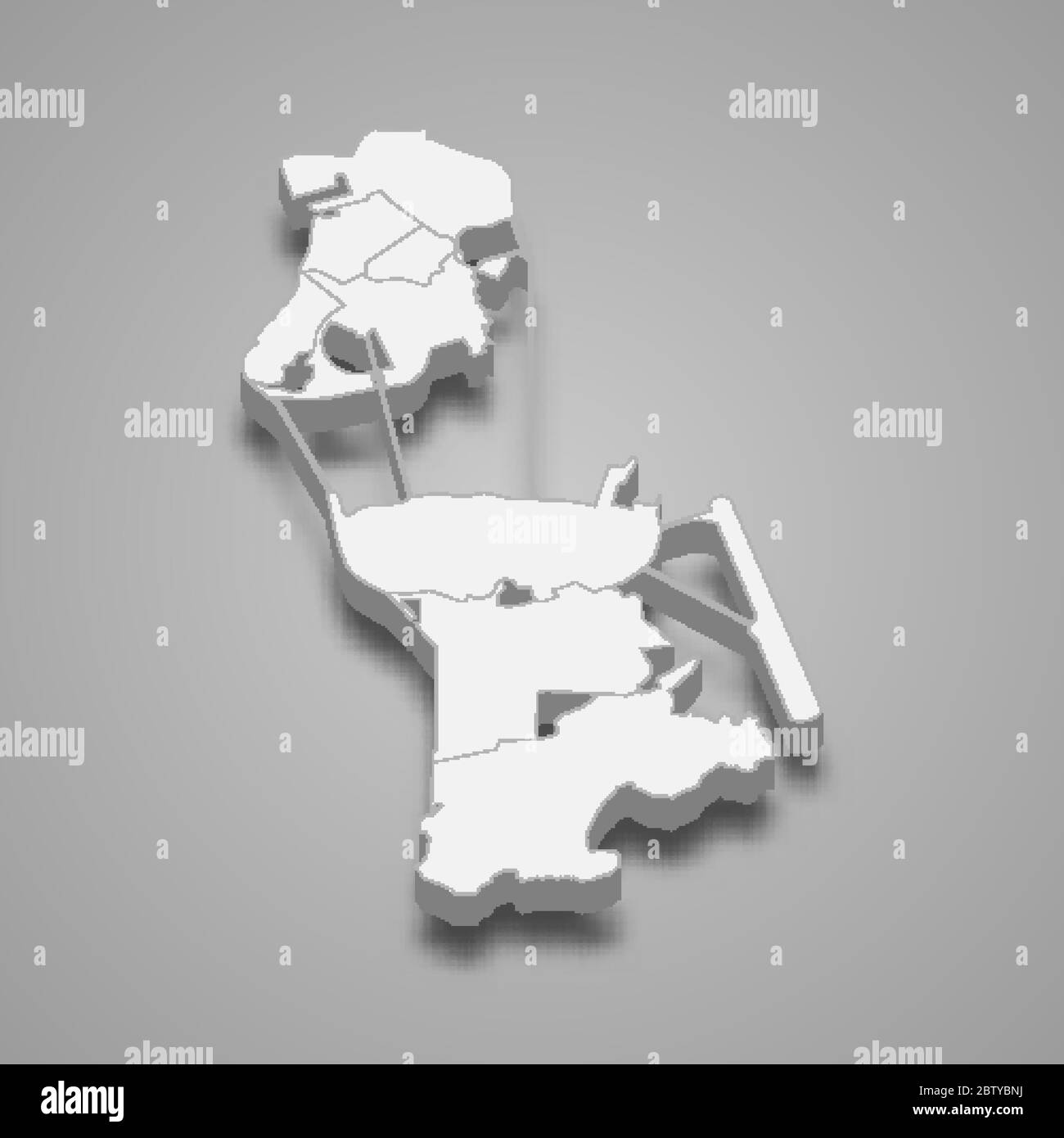 3d-Karte von Macau ist eine Provinz von China Stock Vektor