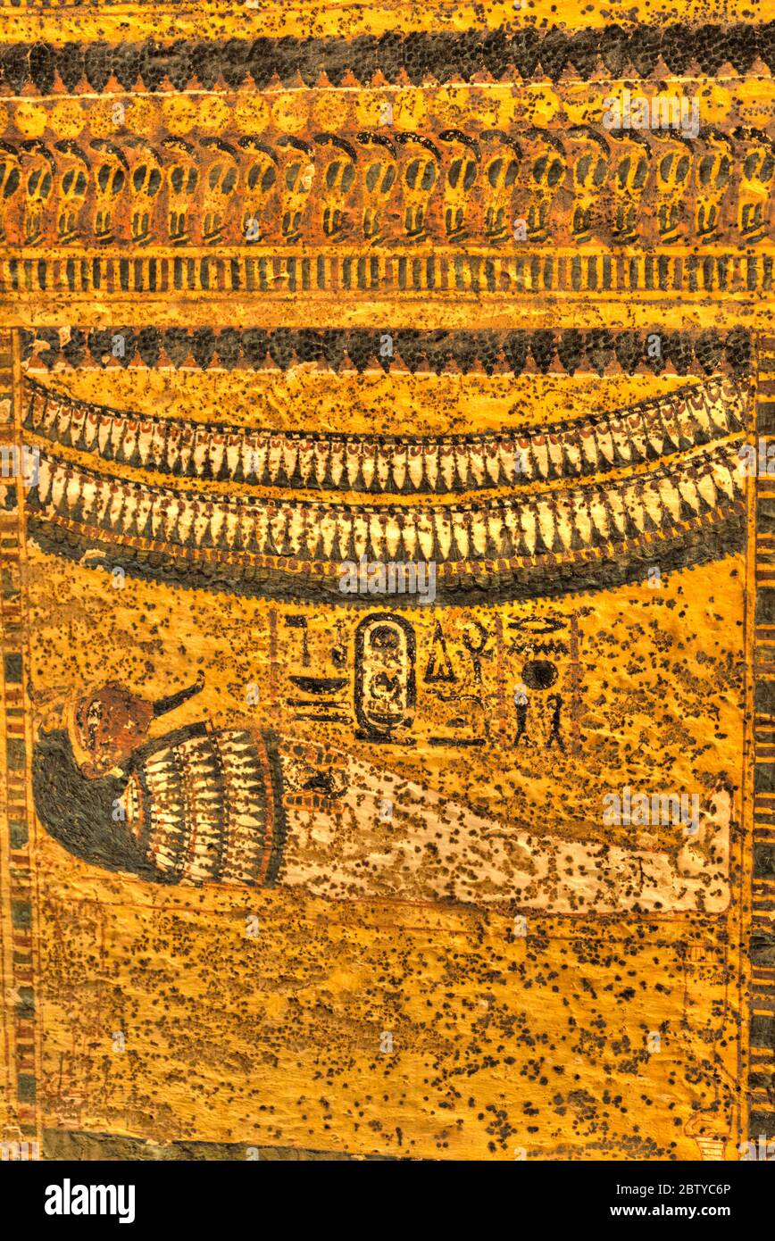 Wandbild Des Krpers Von Knig Tut, Grab Von Tutanchamun, KV62, Tal Der