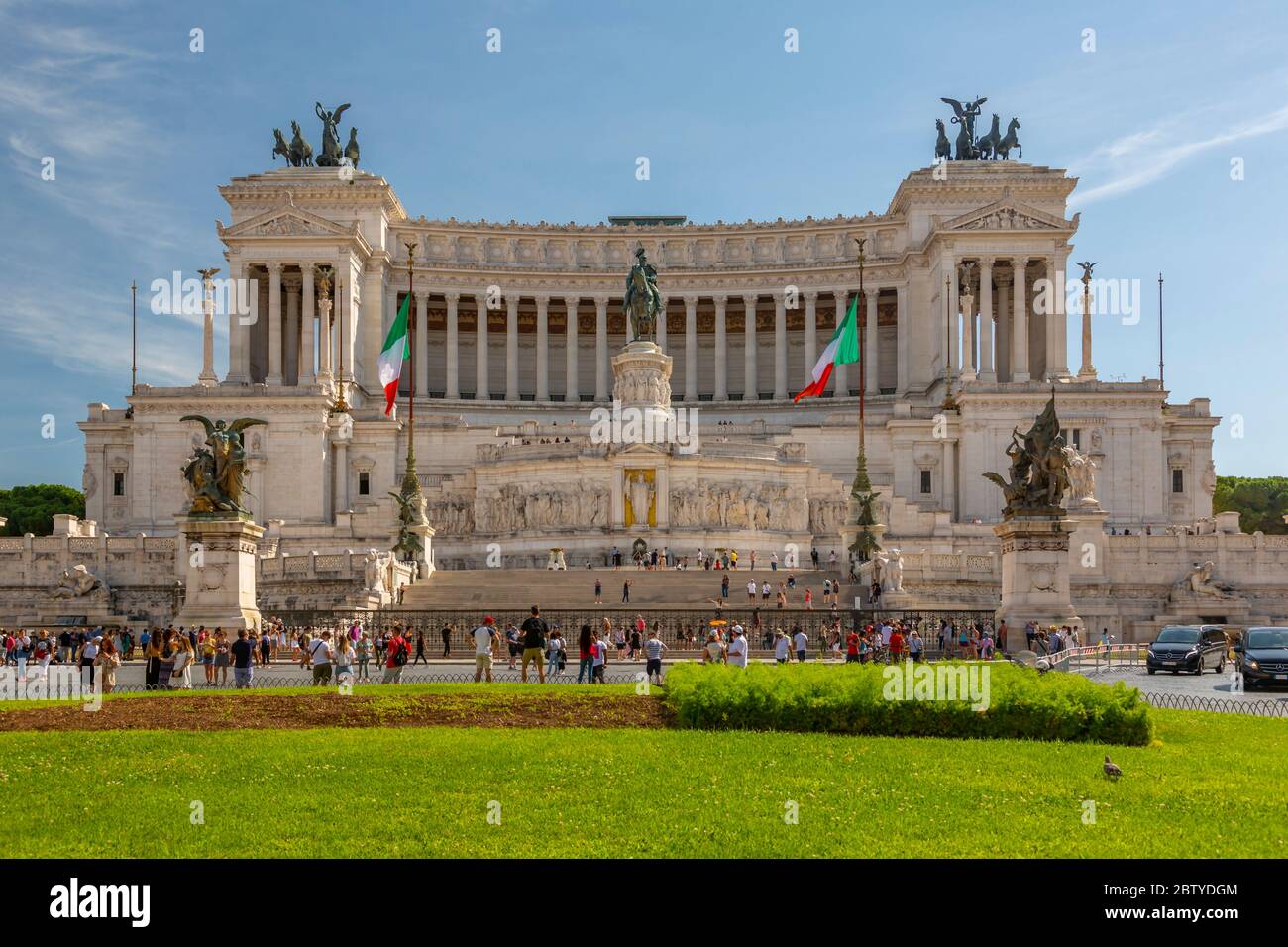 Blick auf Vittoriano, Nationaldenkmal Vittorio Emanuel, Piazza Venezia, Rom, Latium, Italien, Europa Stockfoto