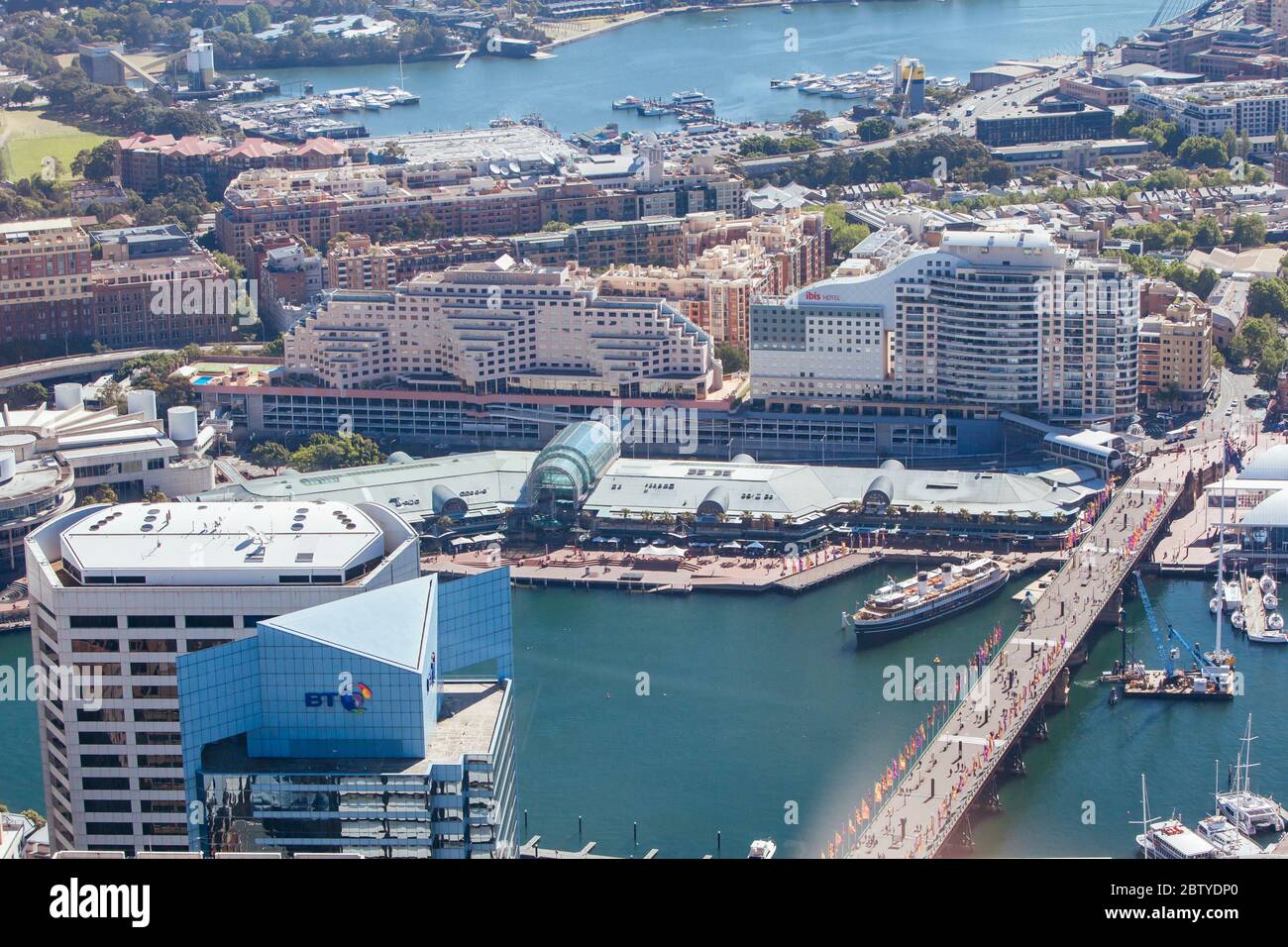 Luftaufnahme von Sydney mit Blick auf Darling Harbour Stockfoto