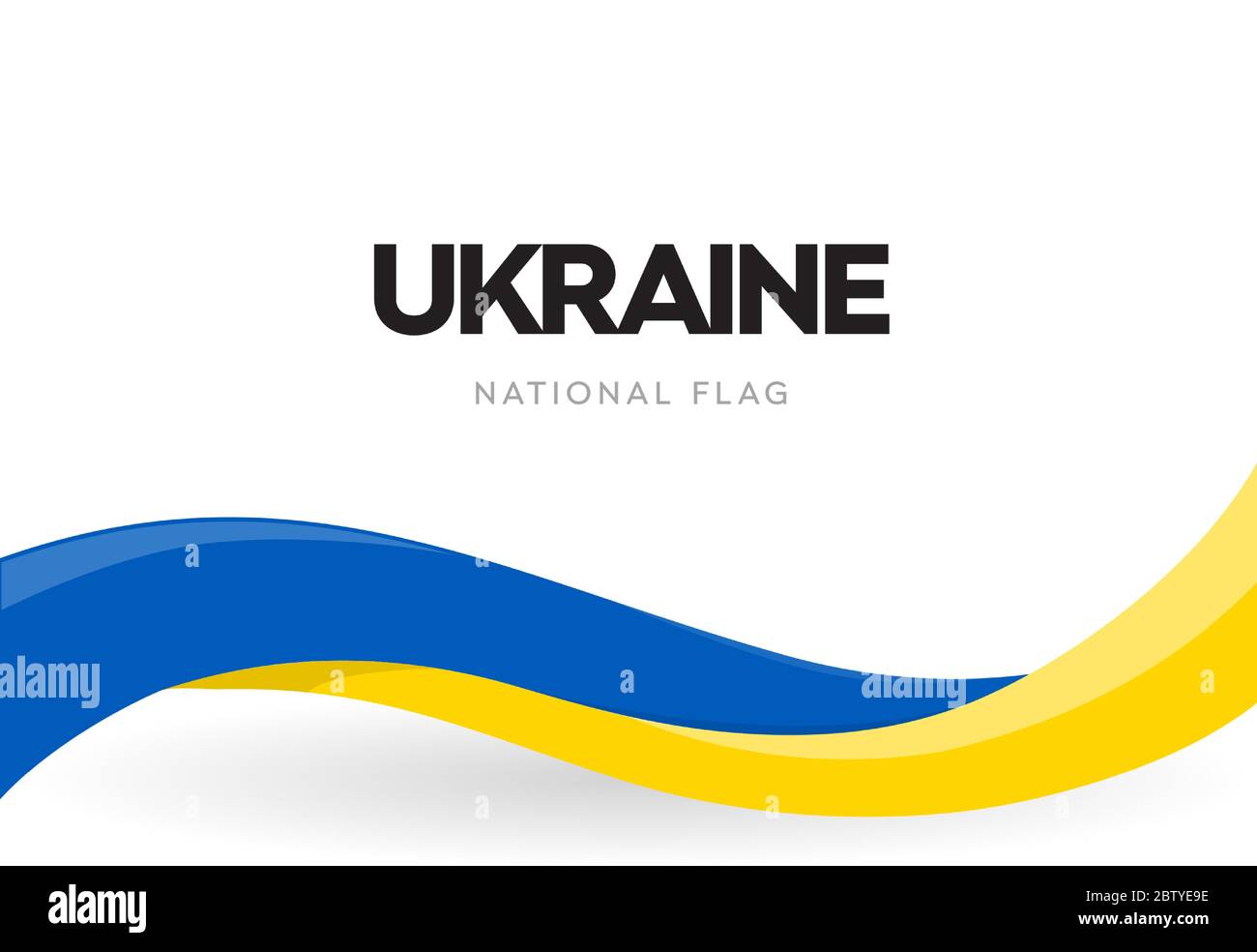 Ukrainisches winkendes Flaggen-Banner. Ukraine Unabhängigkeitstag offiziellen Feiertag Plakat. Die Broschüre zum 34. August für traditionelle jährliche Feierlichkeiten. Revolution Stock Vektor