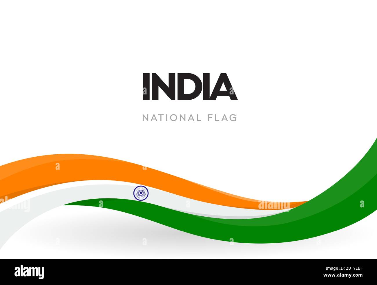 Indische winkende Flagge Banner. Poster zum Unabhängigkeitstag in Indien. Die jährliche Feier des 15. August. Vektorgrafik für nationale Feiertage. Stock Vektor
