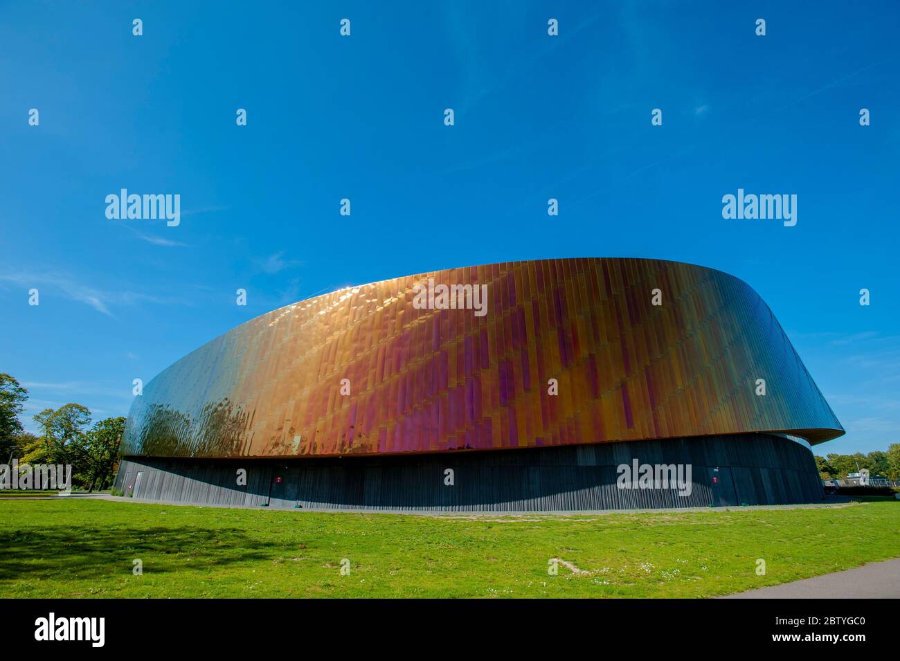 Sportcampus Zuiderpark, Den Haag, Niederlande. Ist ein mehrfach preisgekröntes Sportzentrum mit 50 Millionen Euro. Der 33,000 m2 große Sportcampus wurde von Arc entworfen Stockfoto