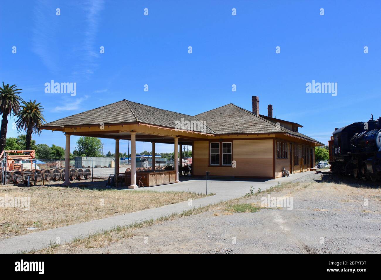 Southern Pacific Train Depot erbaut 1911, Woodland, Kalifornien Stockfoto