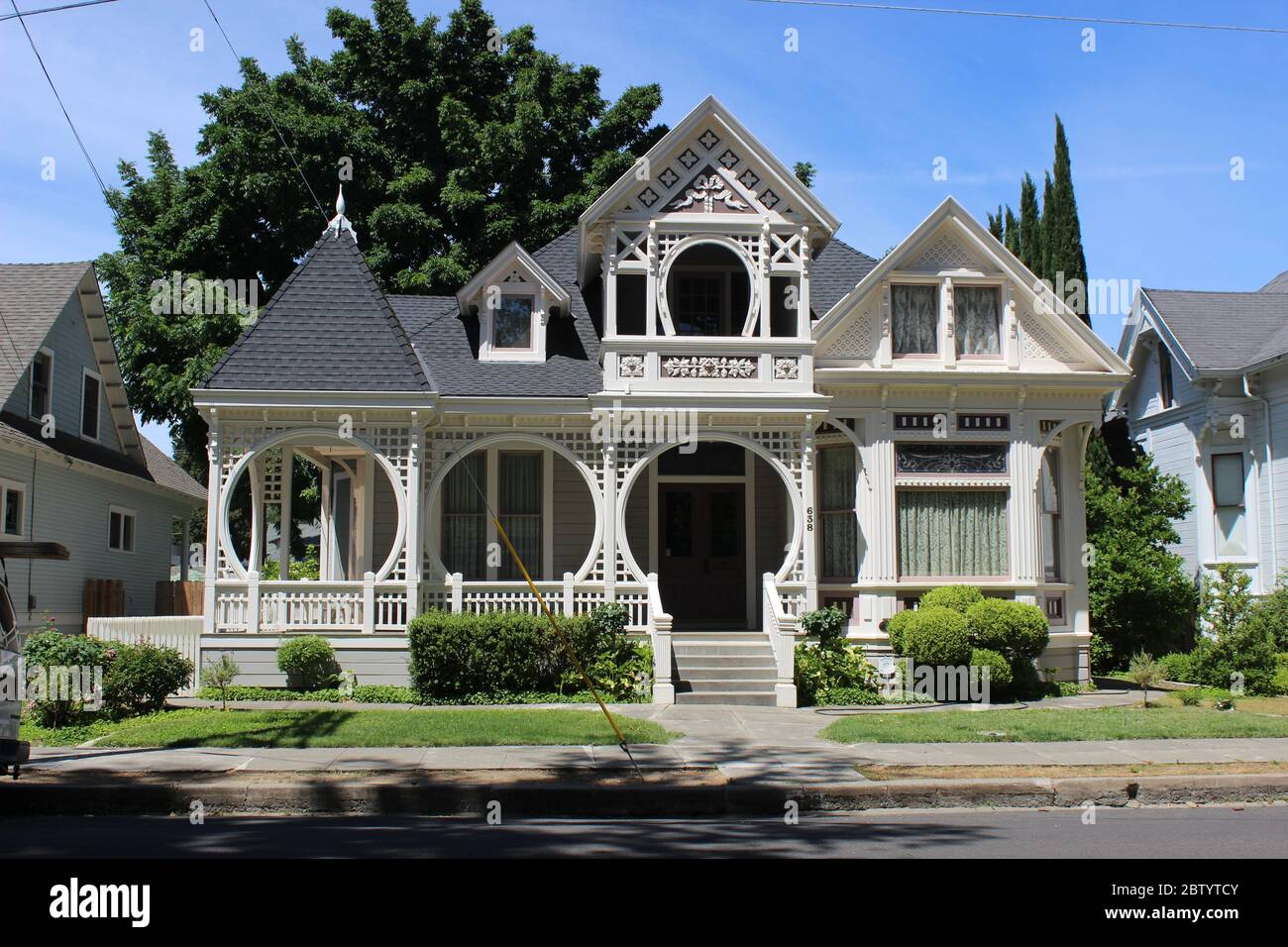 Queen Anne House erbaut 1893, Woodland, Kalifornien Stockfoto