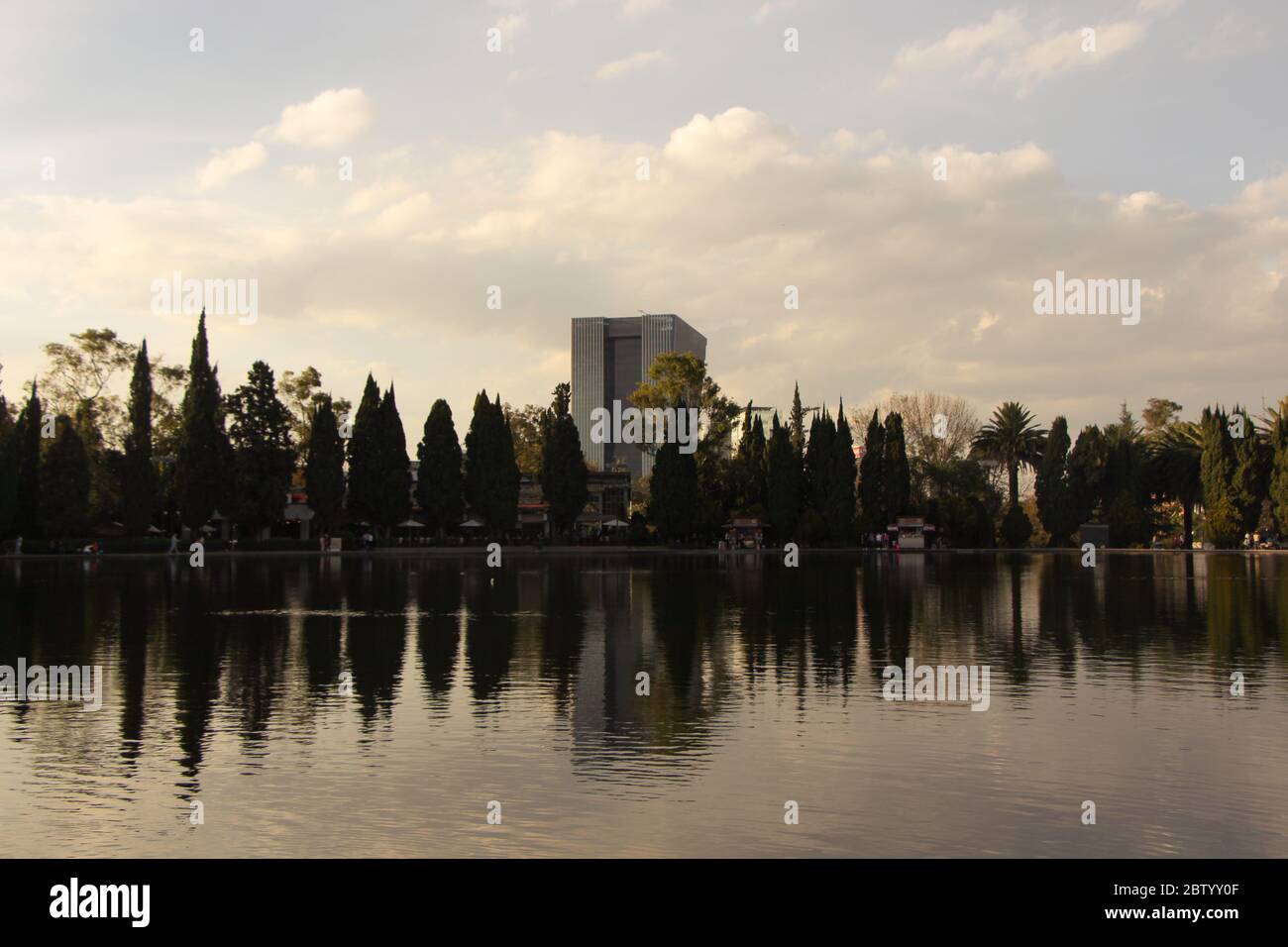 Blick auf den See des Chapultepec Parc, Teil II, Mexiko-Stadt Stockfoto