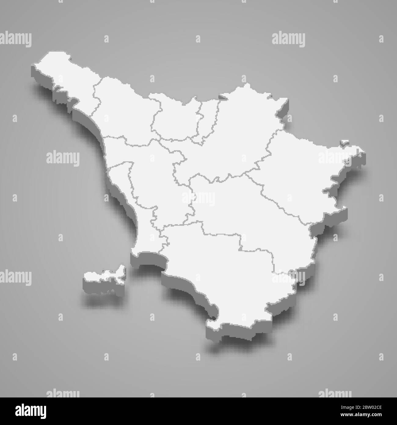 3d Karte der Toskana ist eine Region Italiens Stock Vektor