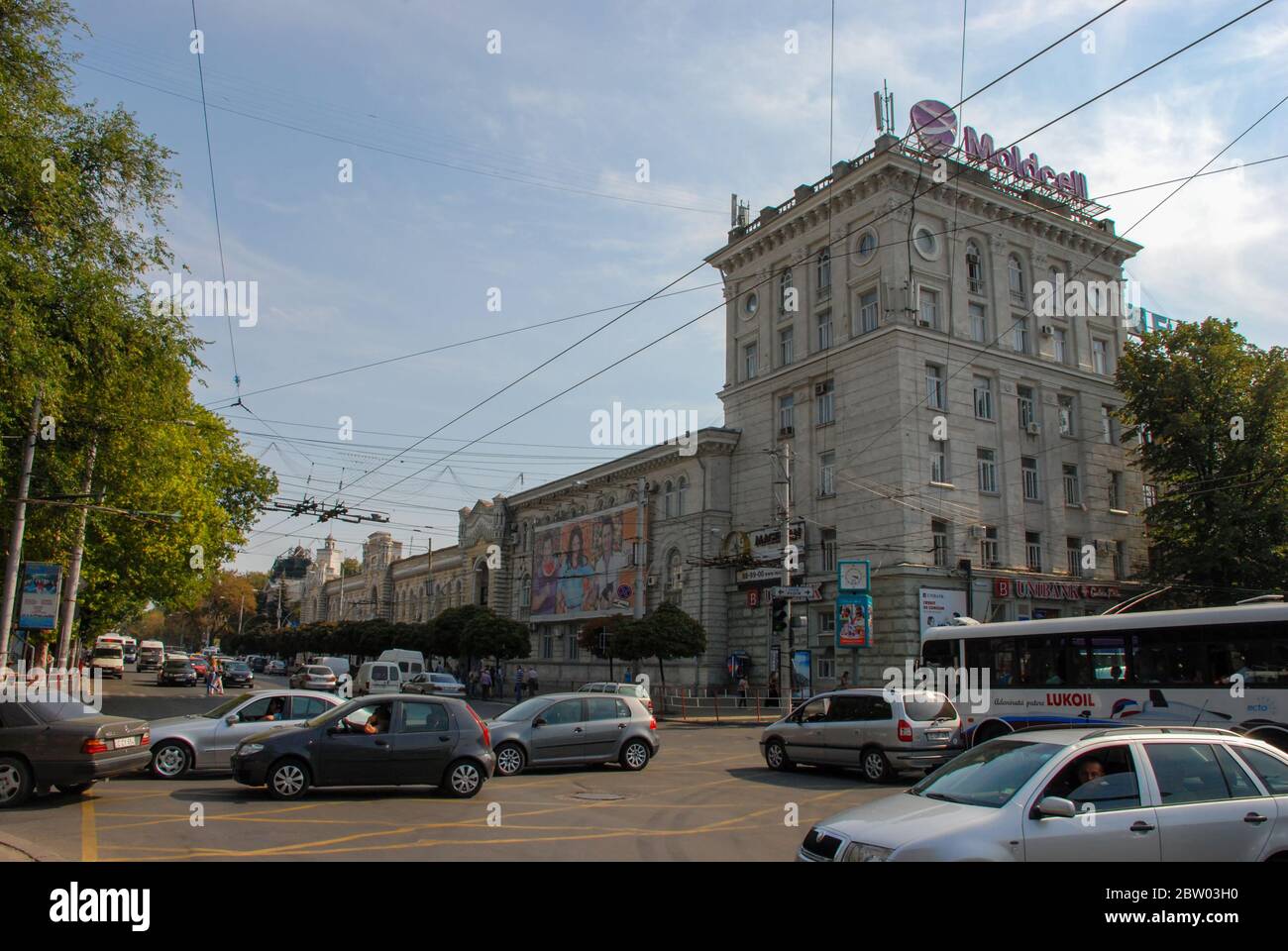 Eine Straße im Herzen von Chisinau, Moldawien Stockfoto
