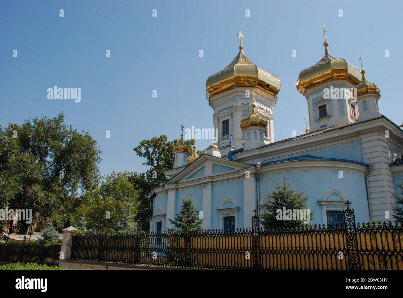 Die Kuppeln des Klosters Ciufloh in Chisinau, Moldawien Stockfoto