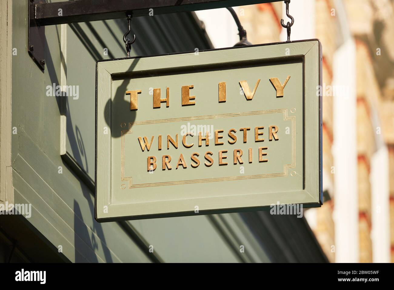 Beschilderung zum Ivy Restaurant, Winchester, Hampshire Stockfoto