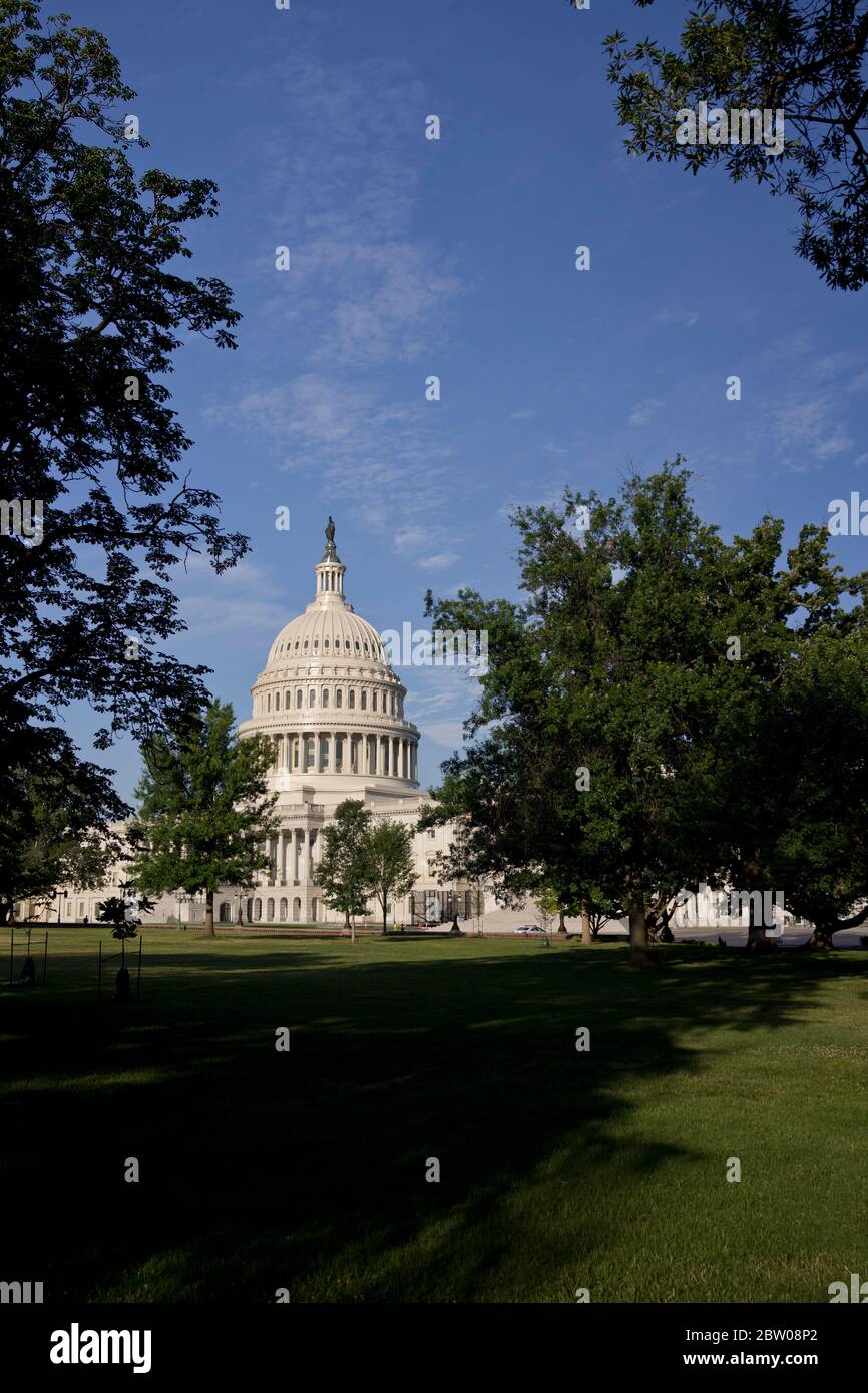 Das Kapitol der Vereinigten Staaten, First St SE, Washington, DC 20004, USA. Fotografiert am Tag. Amerikanisches Reiseziel. Kongress Der Vereinigten Staaten Stockfoto
