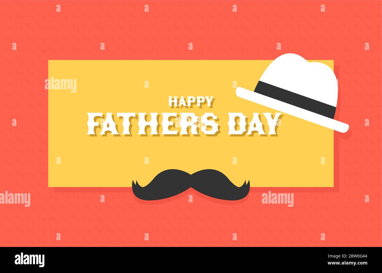 Happy Father?s Day Text mit Schnurrbart. Vektorgrafik Stock Vektor