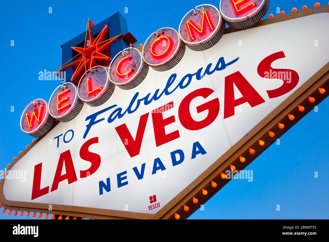 Berühmten "Welcome to Fabulous Las Vegas" Schild, Las Vegas, Nevada, USA Stockfoto