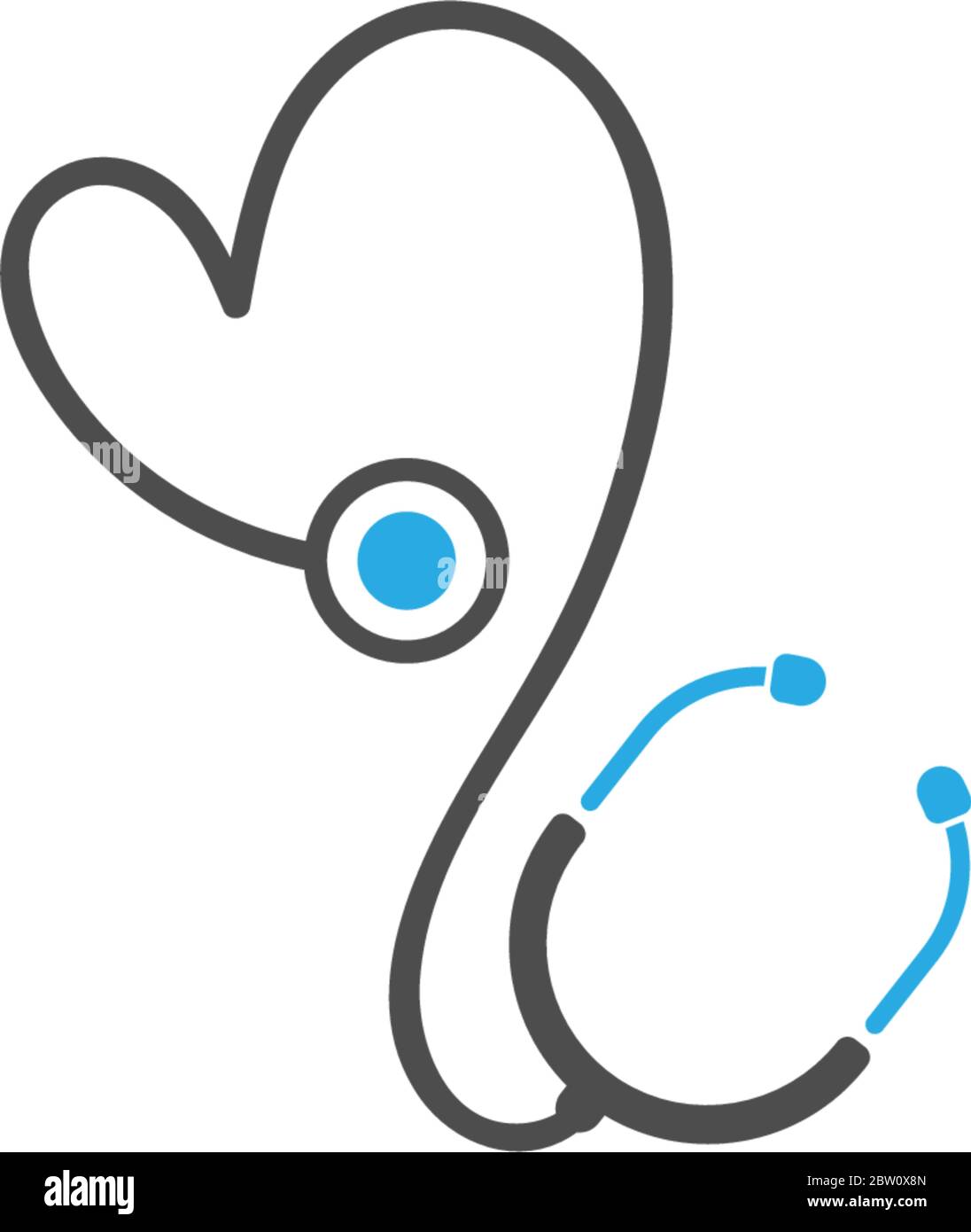 Liebe Stethoskop medizinischen Logo Symbol Illustration Stock Vektor
