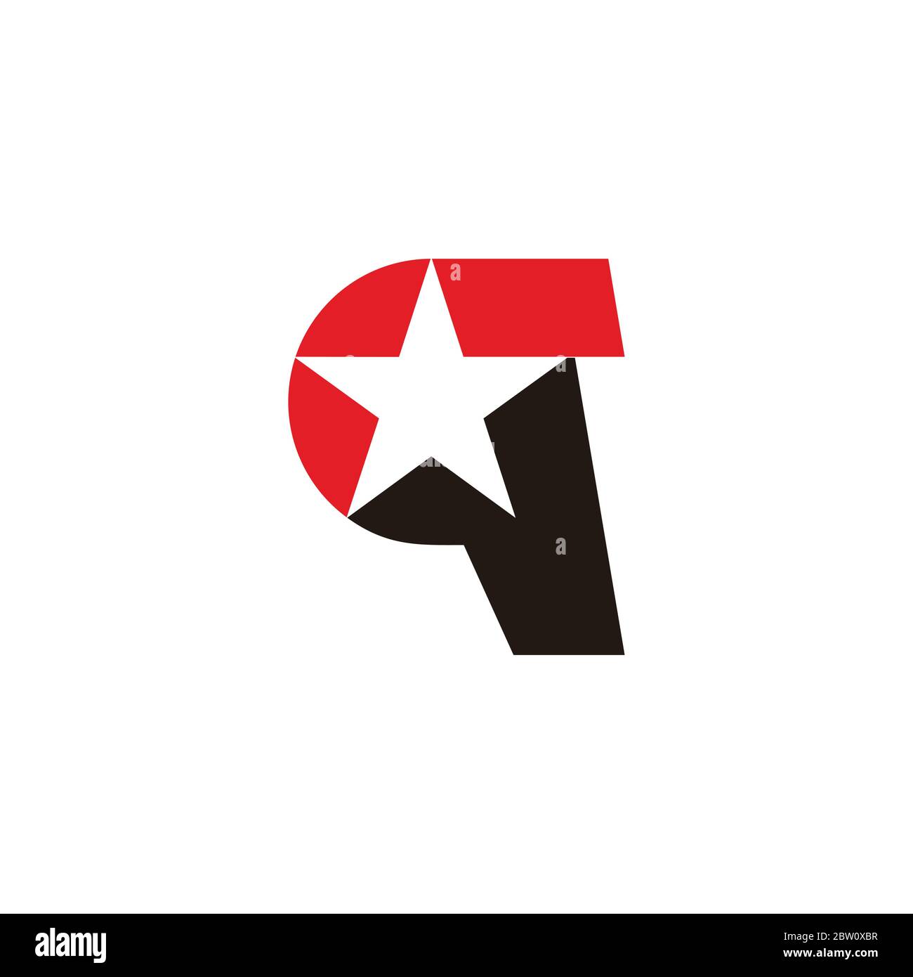 Buchstabe q Stern geometrische einfache Bewegung Logo Vektor Stock Vektor