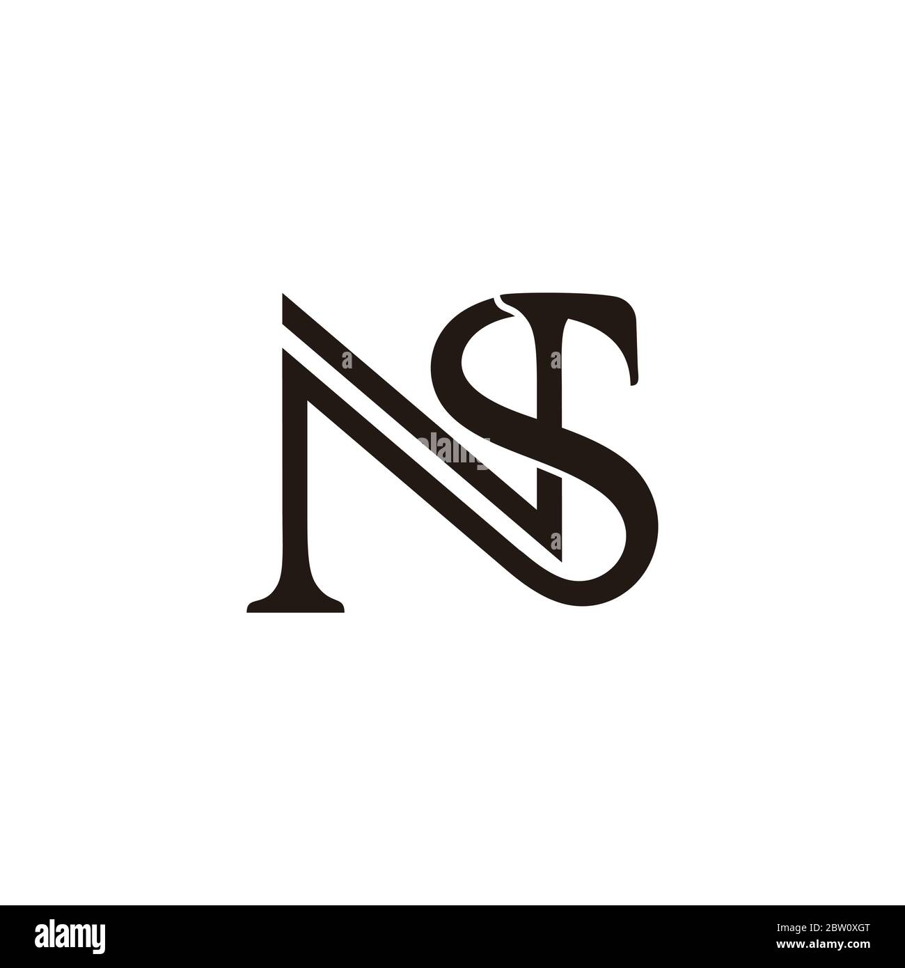 Letter ns einfache Überlappung Design Symbol Logo Vektor Stock Vektor