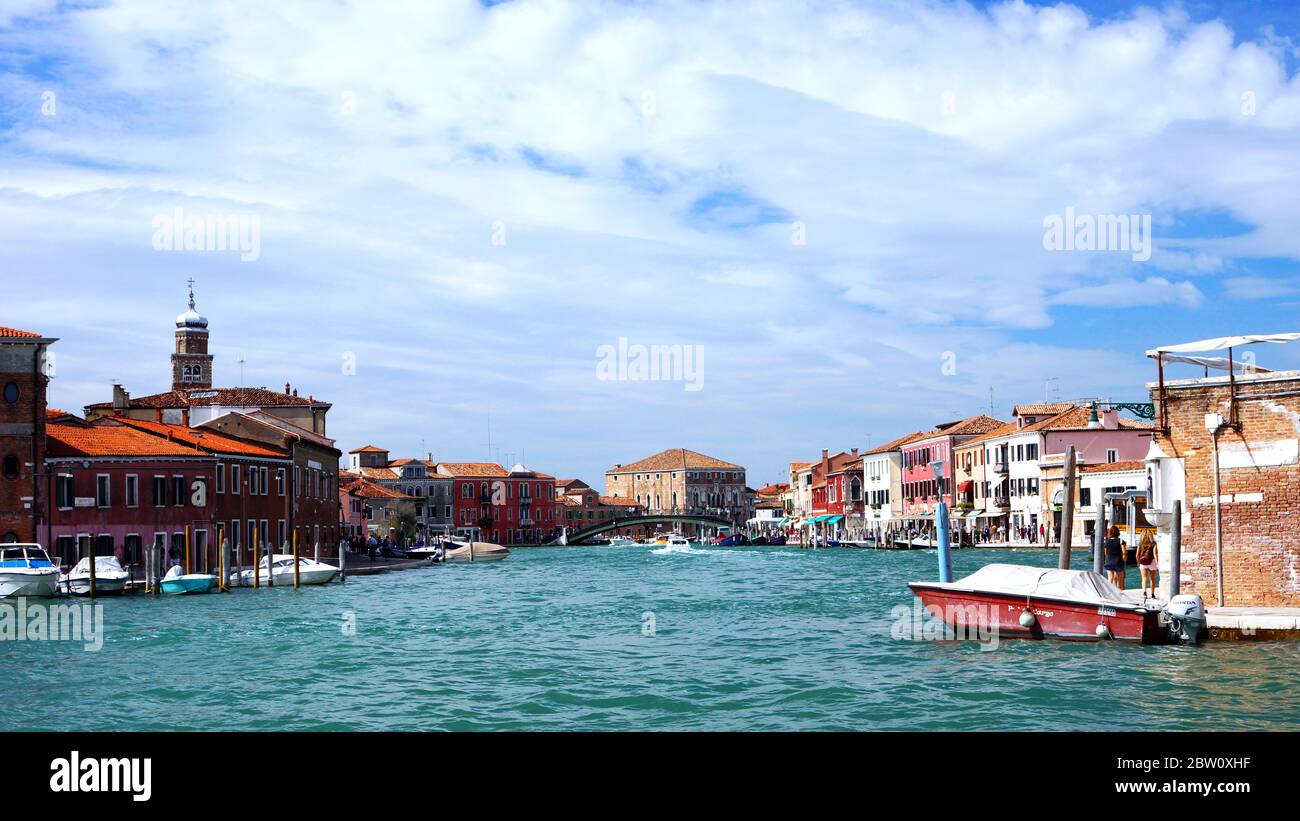 Murano, eine historische venezianische Insel in Italien, die für ihre Glaskunst bekannt ist Stockfoto