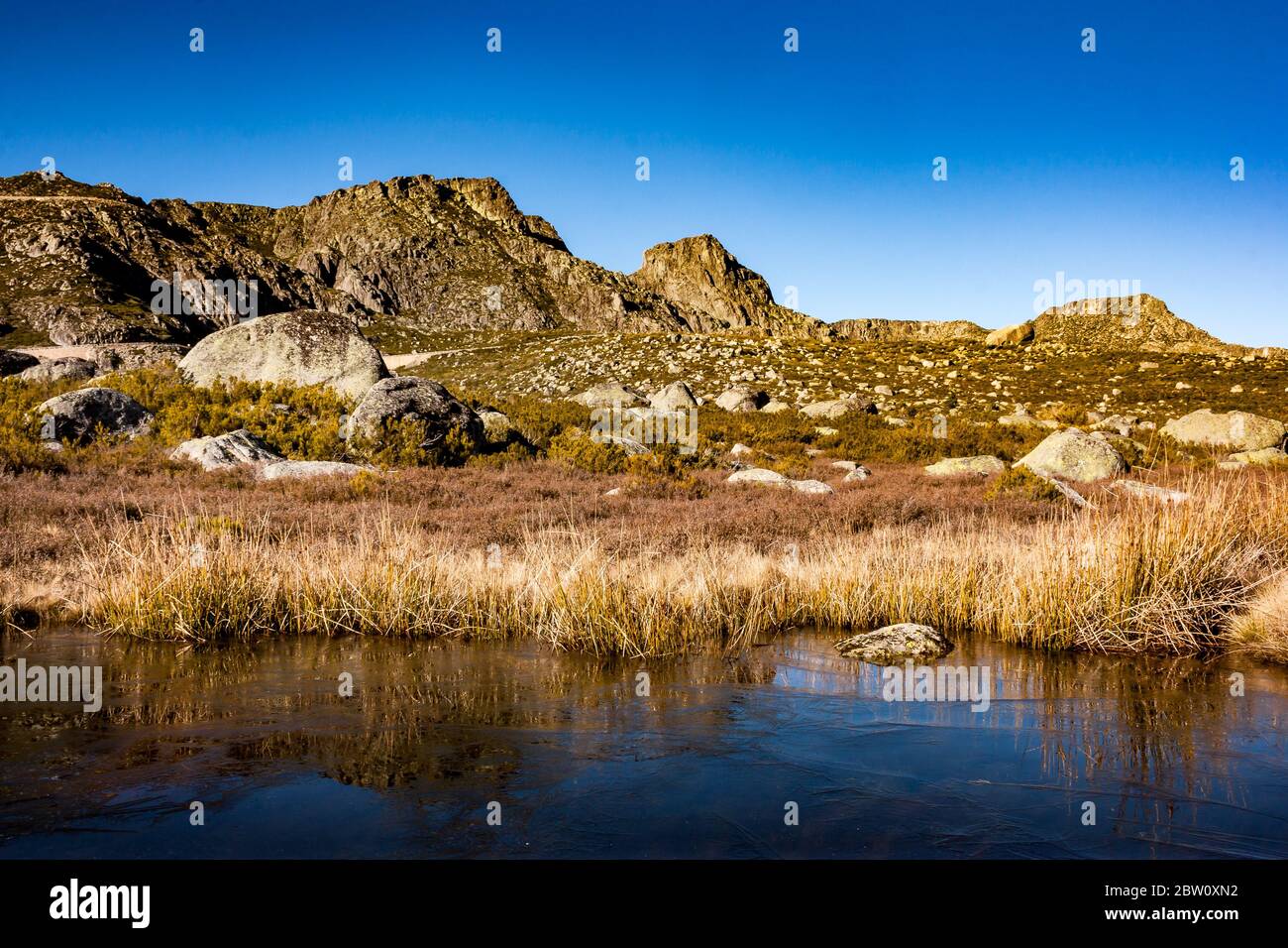 Morgen im Nave de Santo António, Serra da Estrela (Portugal) Stockfoto