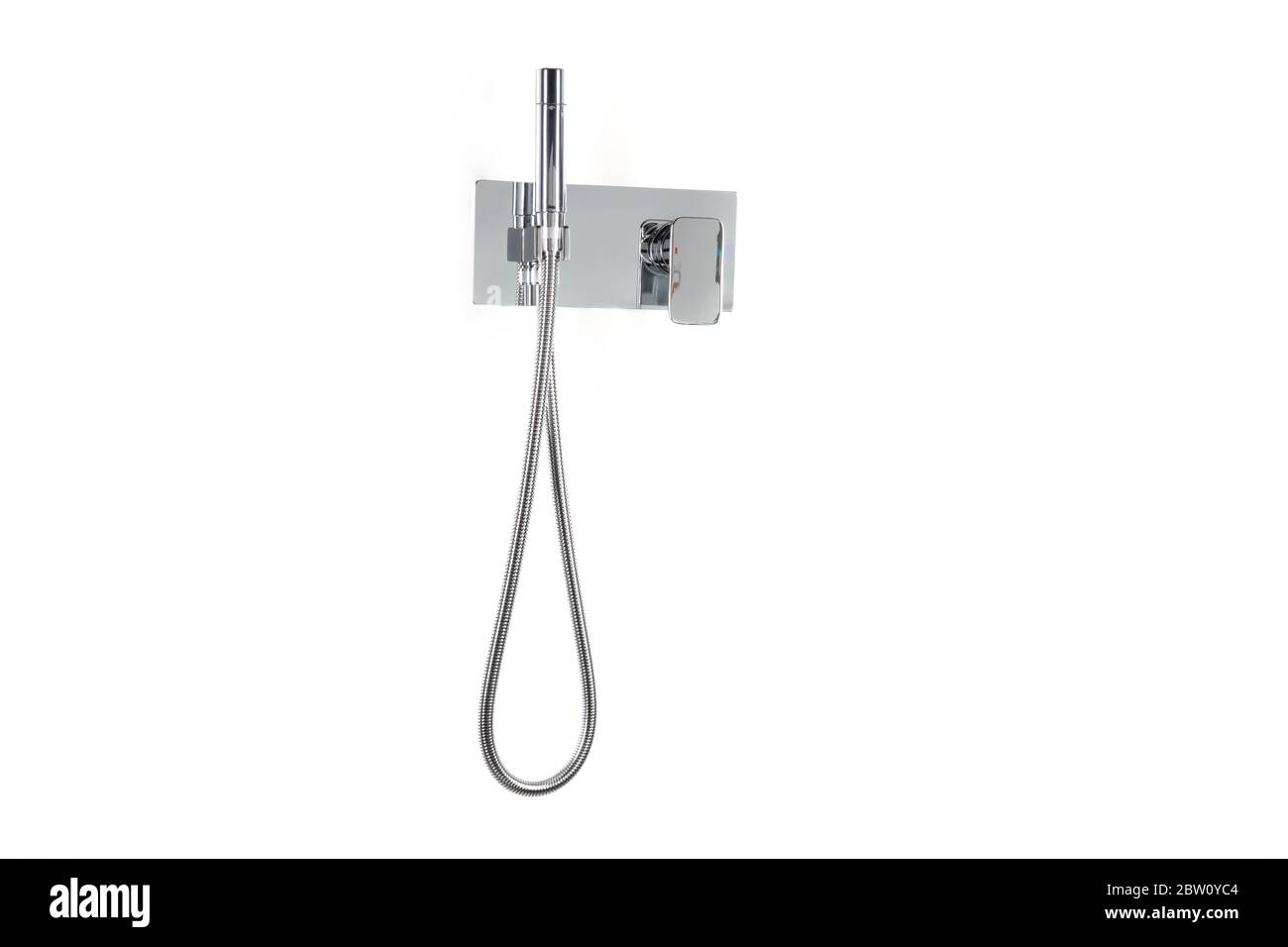 Duschset Aus Stahl. Verchromte Seitliche Duschtasse Bidet-Wasserhahn Für Wandmontage. Fyeer Neuer Thermostat-Duschmischer Wasserhahn mit Bidet-Spray. Stockfoto