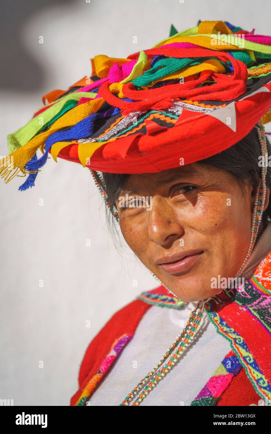 Quechuan Frau in Cucso Peru. Stockfoto