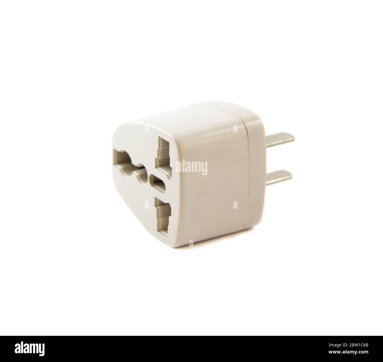 Elektro-Adapter auf dem weißen Hintergrund isoliert Stockfoto