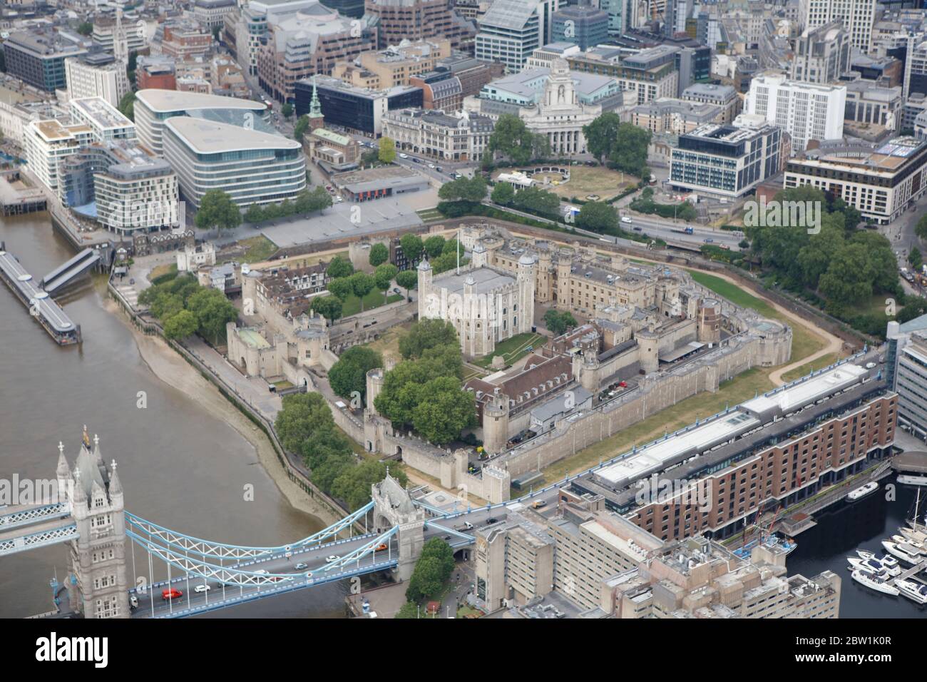 Luftaufnahme des Londoner Tower of London Stockfoto