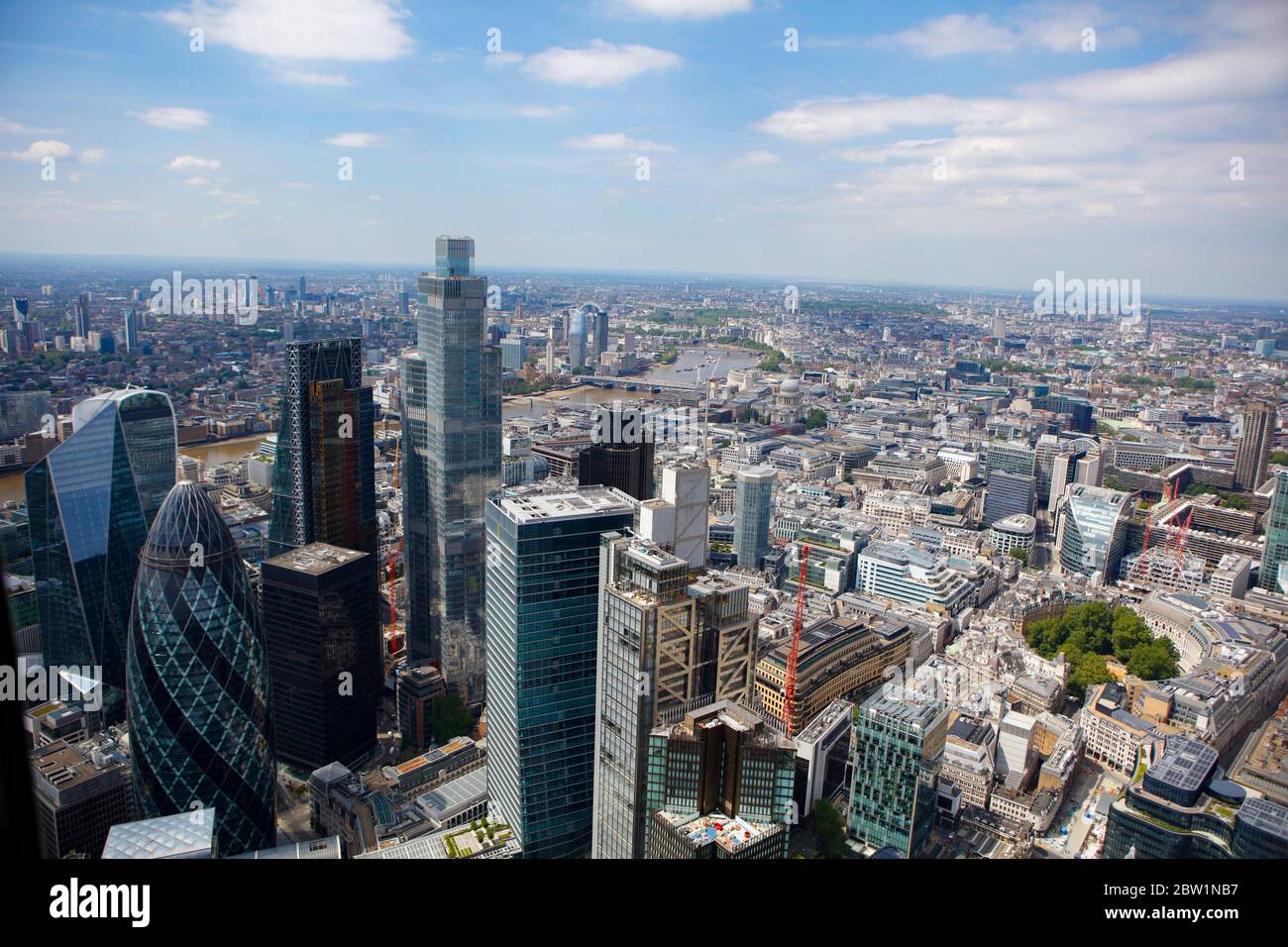 Luftaufnahme des Finanzdistrikts, London, Großbritannien Stockfoto