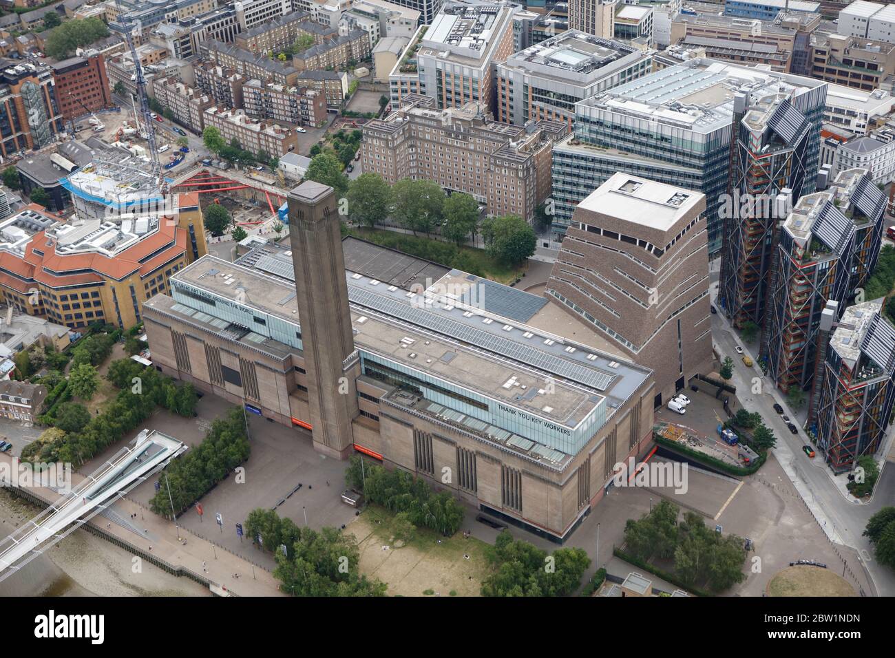 Luftaufnahme der Tate Modern International Gallery, London, Großbritannien Stockfoto