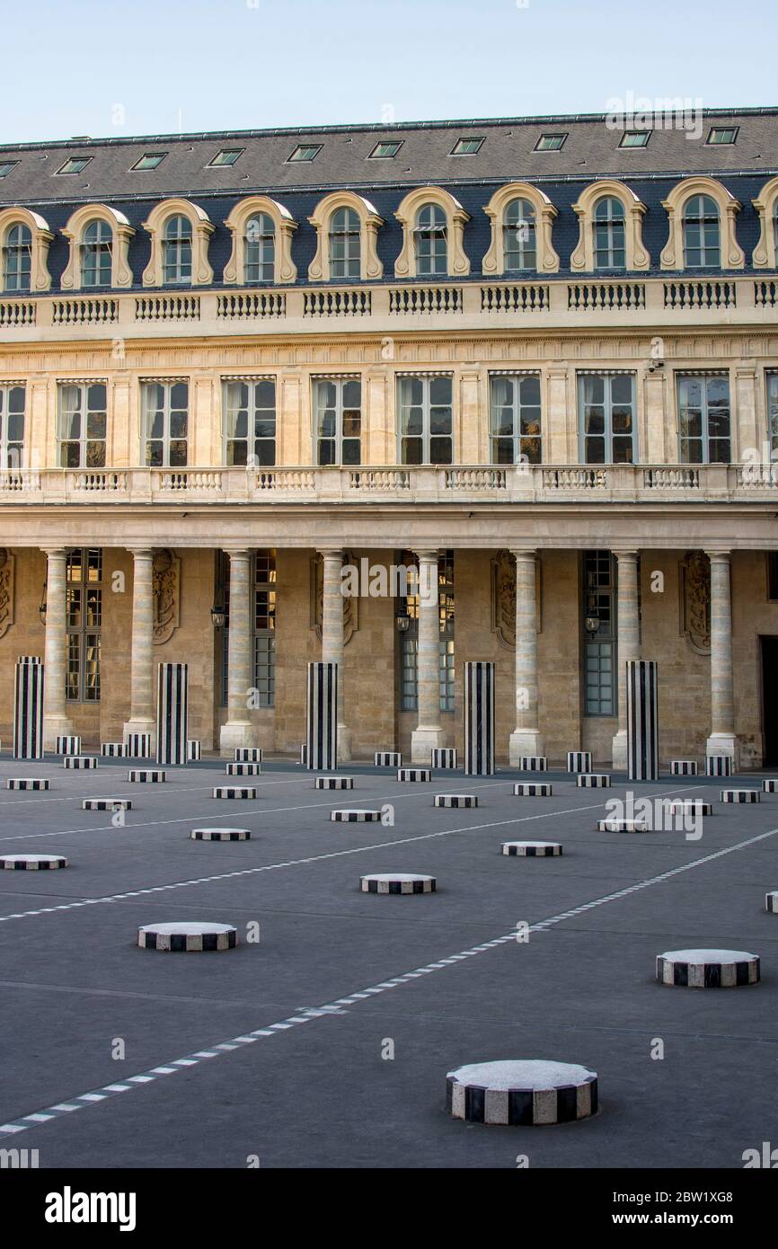 Säulen von Buren und Palais Royal, Ile-de-France, Paris, Frankreich Stockfoto