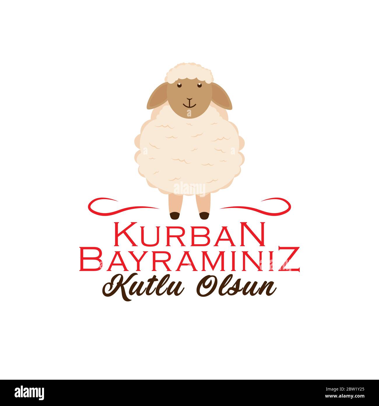 Kurban bayramınız kutlu olsun. Übersetzung; Eid al-Adha mubarak. Heilige Tage der muslimischen Gemeinschaft. Vektordesign. Stock Vektor