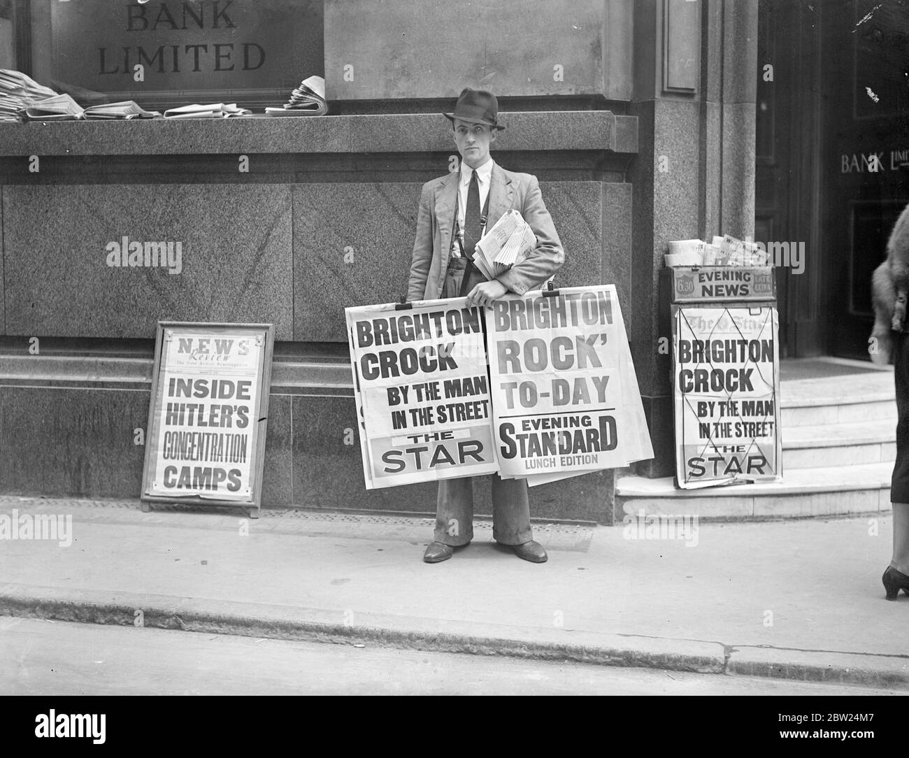 Star-Special. Brighton Crock von The man in the Street und Brighton Rock und Inside Hitlers Konzentrationslager Schlagzeilen 29 August 1938 Stockfoto