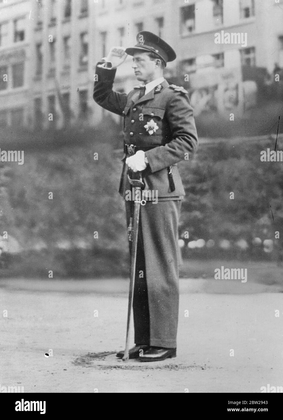 König Leopold von den Belgiern grüssend. Stockfoto