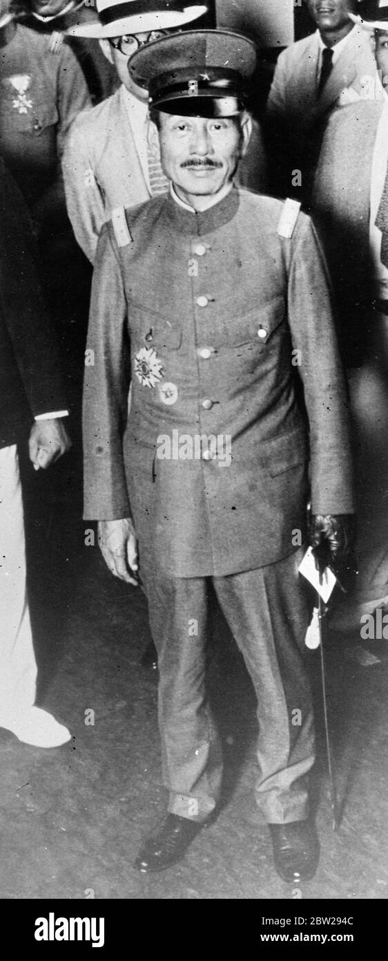General Iwane Matsui , Oberbefehlshaber der japanischen Armee in China. Stockfoto