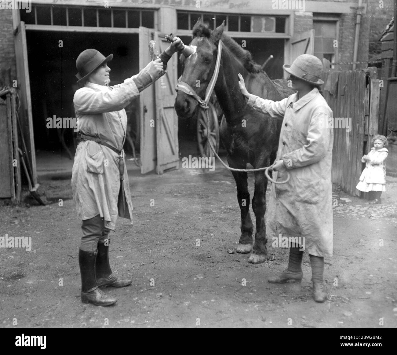 Girl Horse Meat Butchers in Chelmsford. 26 Februar 1918. Stockfoto