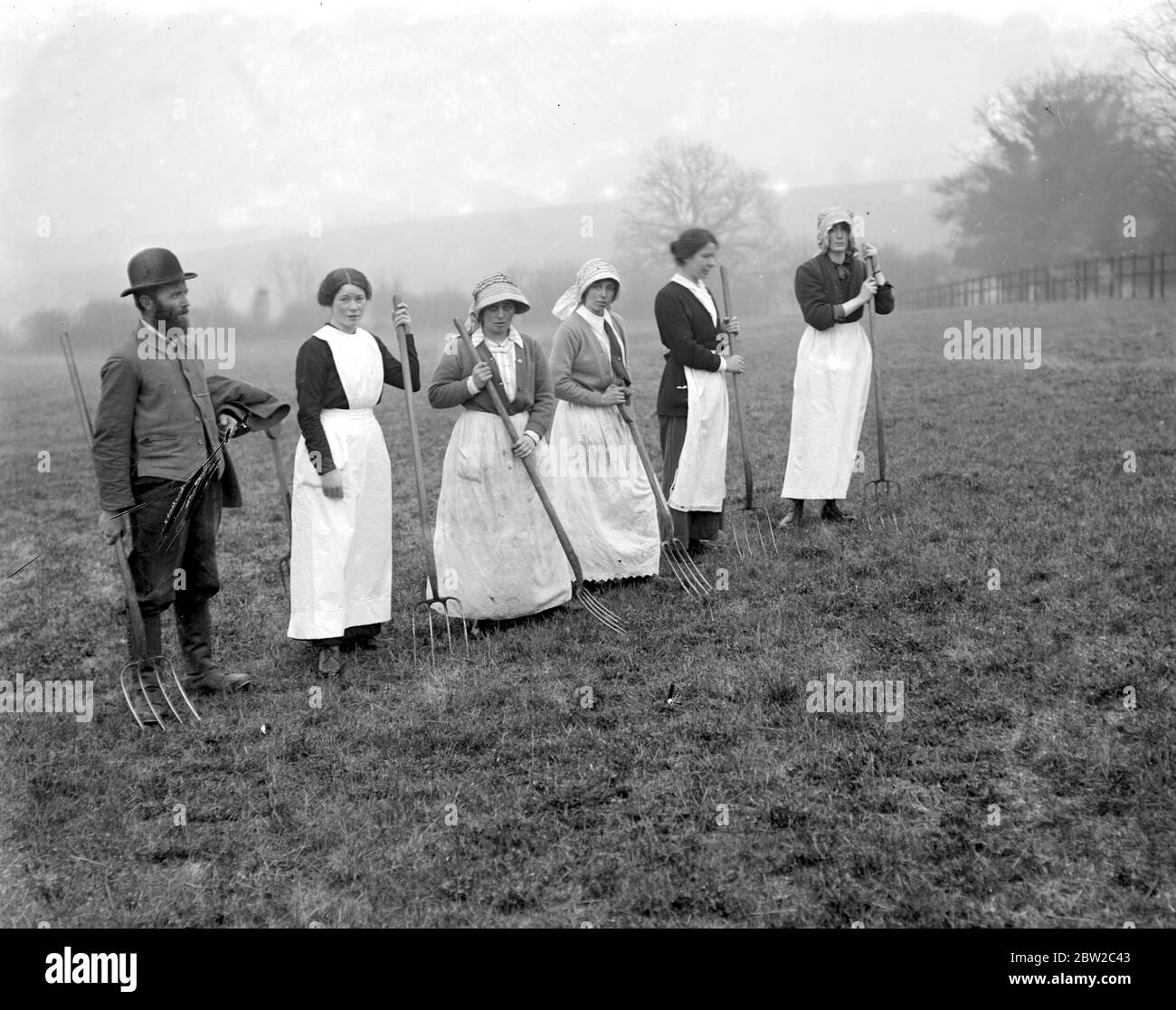 Farmerinnen in Sparsholt, Hampshire. 1914-1918 Stockfoto