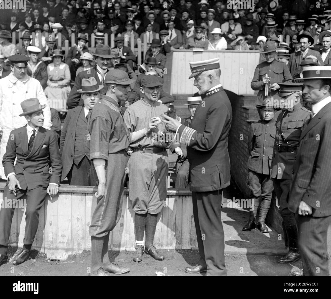 Anglo-amerikanisches Baseballspiel auf dem Arsenal Football Ground, Highbury. 18 Mai 1918 Stockfoto