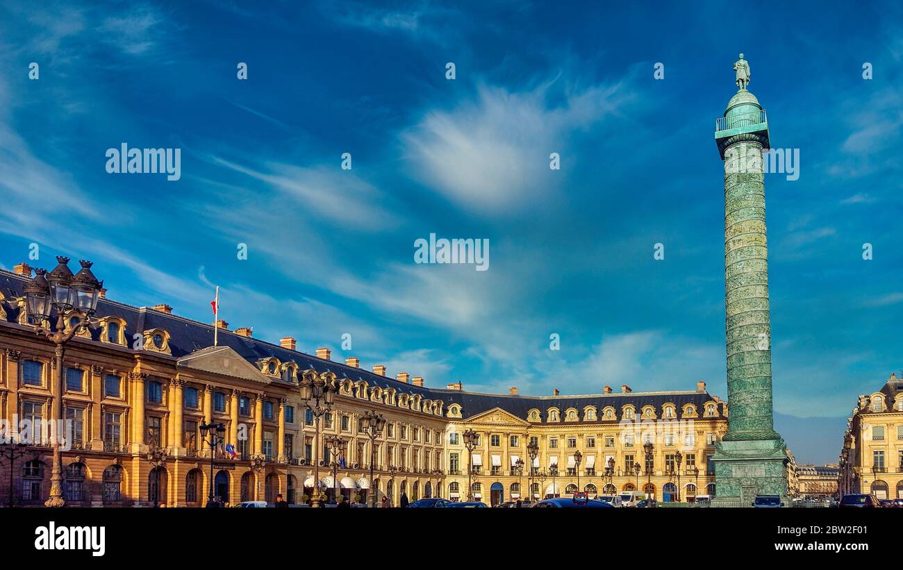 Vendome column, Place Vendome, Paris 1er arr, Frankreich Stockfoto